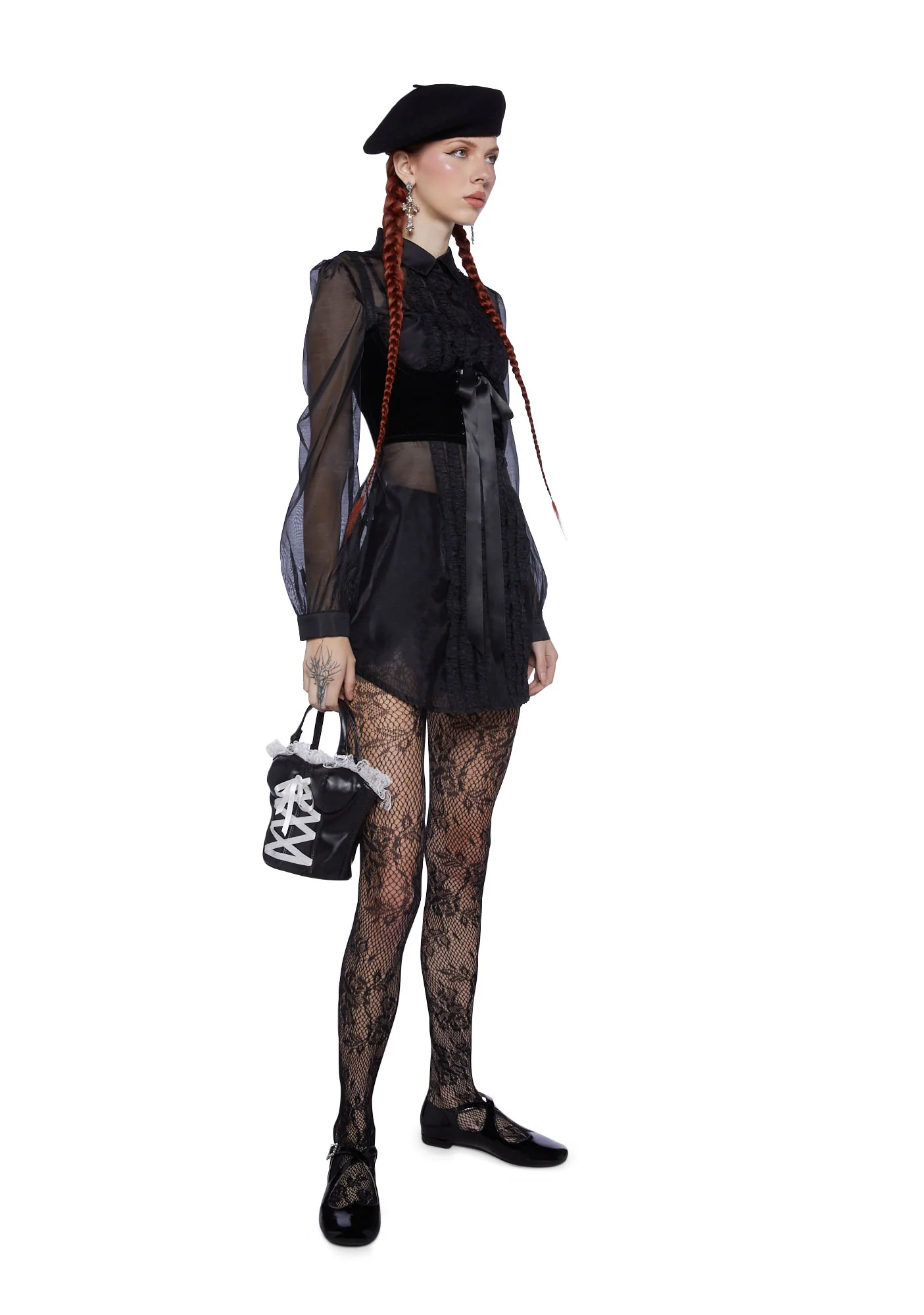 I Totally Paused Sheer Top - Black - Image 2