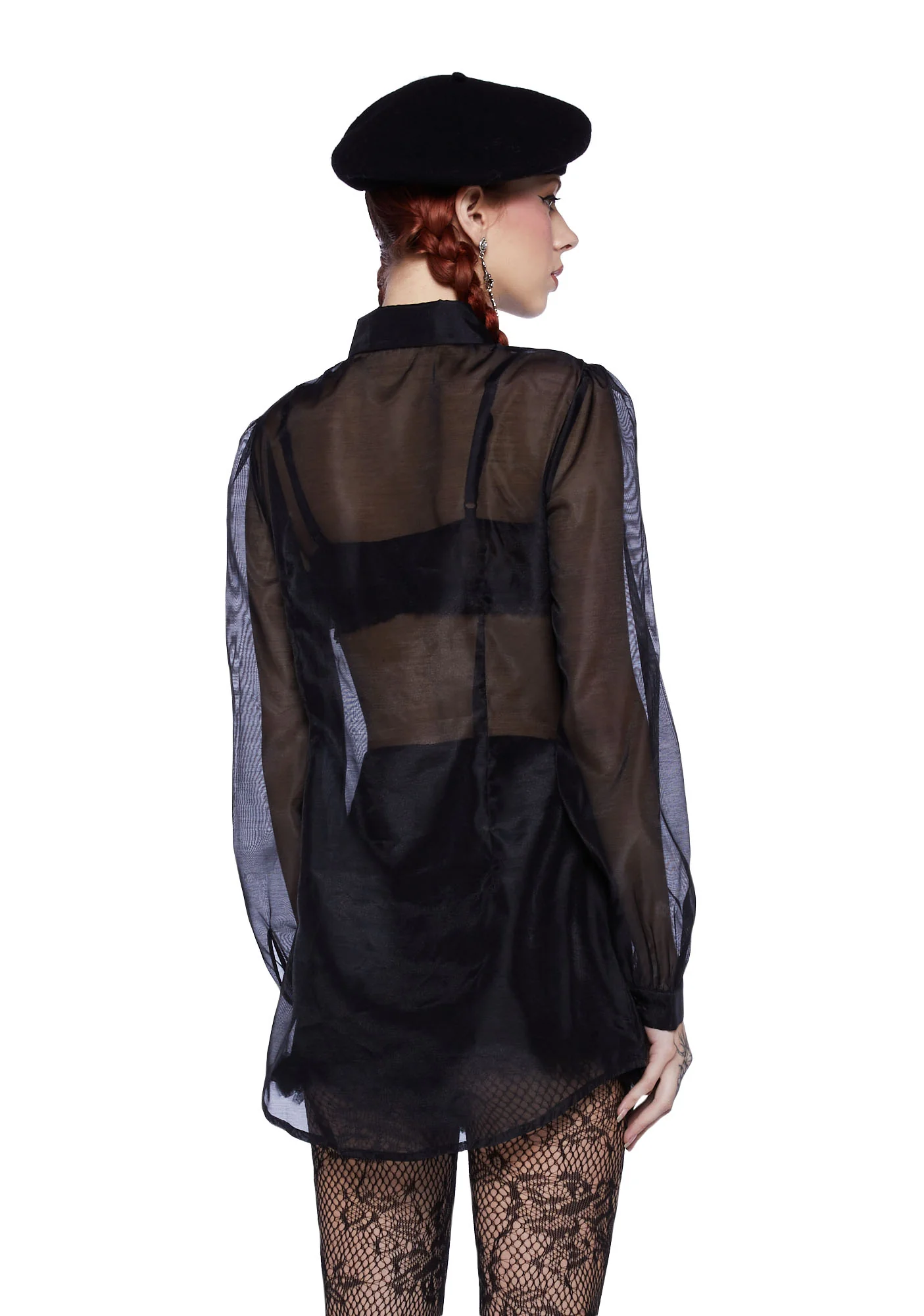 I Totally Paused Sheer Top - Black - Image 4