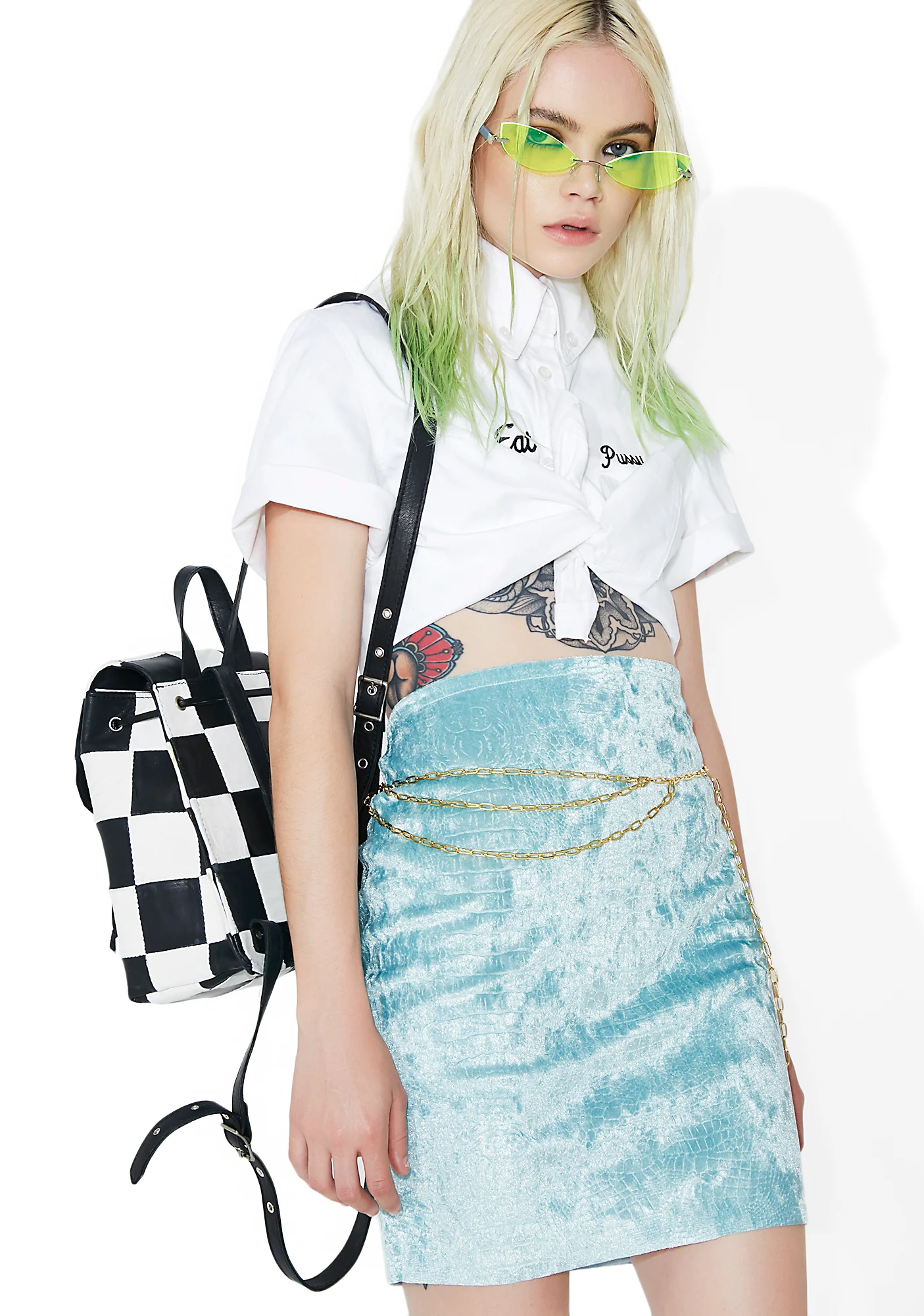 Ice Blue Croc Skirt - Image 2