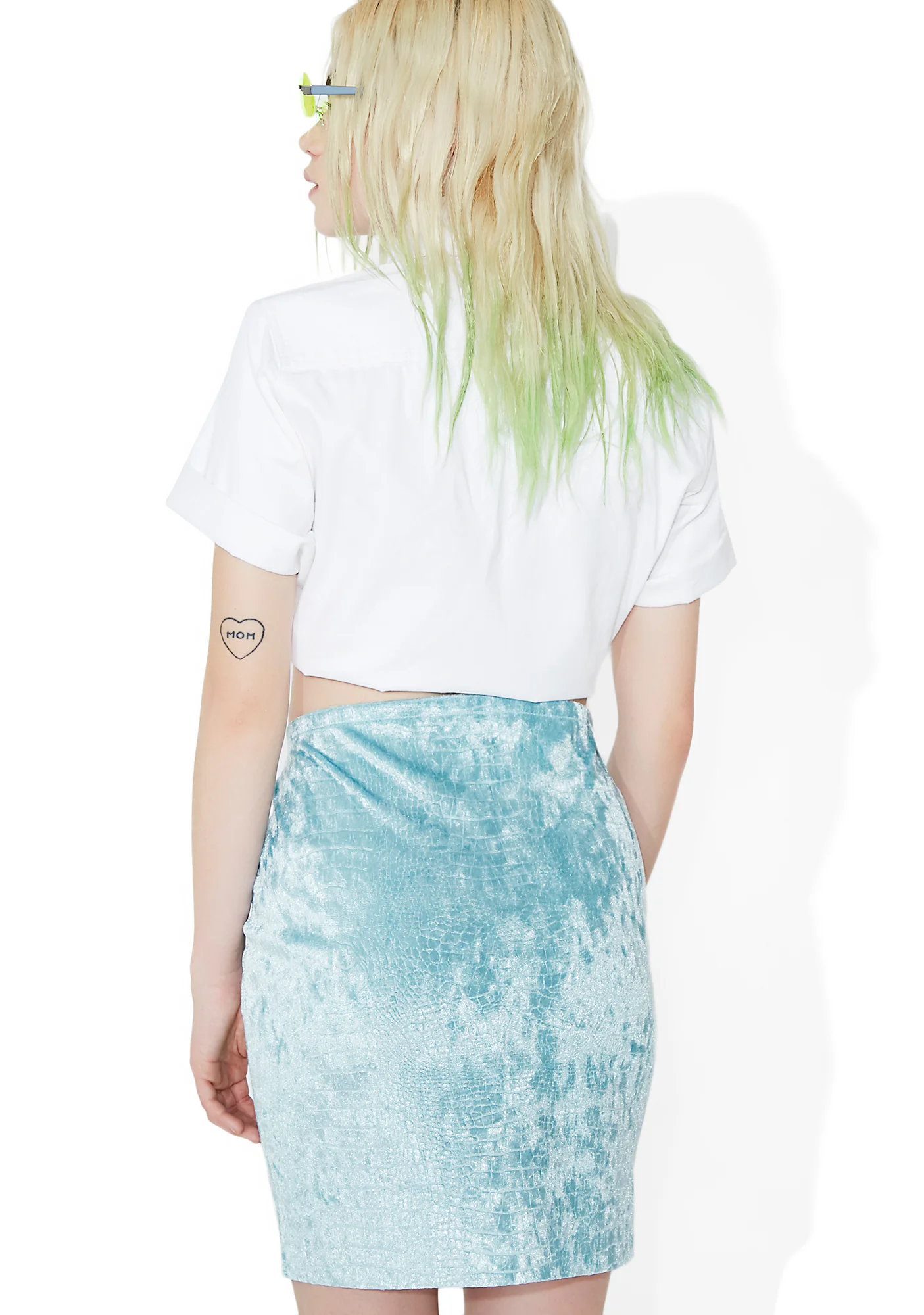 Ice Blue Croc Skirt - Image 4