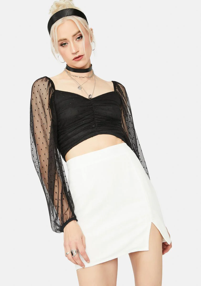 Icy Bossy Title Side Front Slit Mini Skirt - Image 2