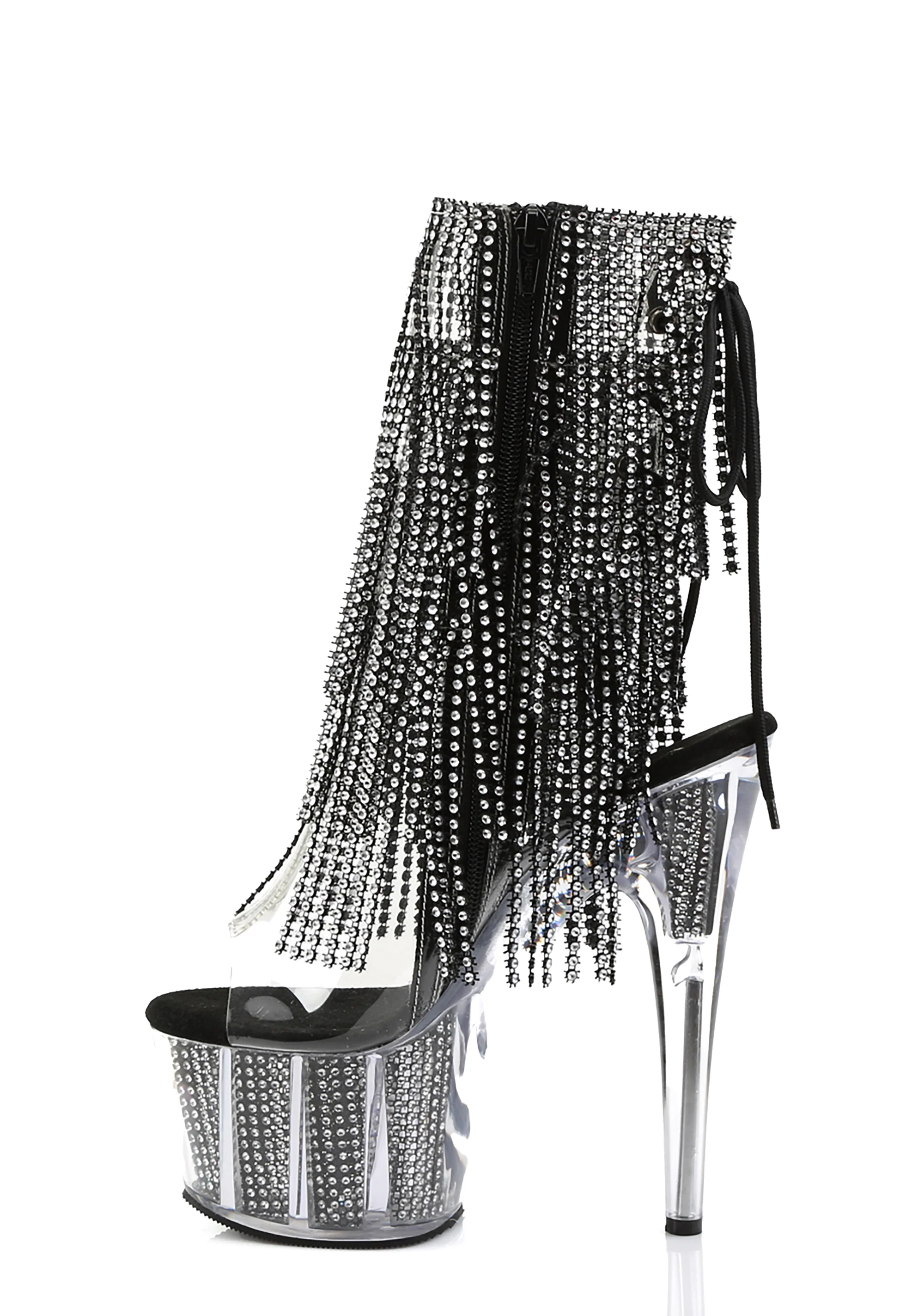 Adore-1017SRS Platform Ankle Boots-Clear - Image 2