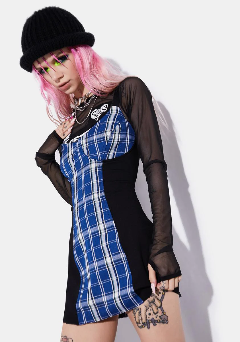 Idol Generation Plaid Corset Dress - Image 2
