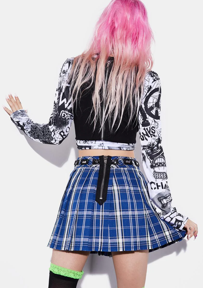 Idol Generation Plaid Pleated Skirt - Image 4