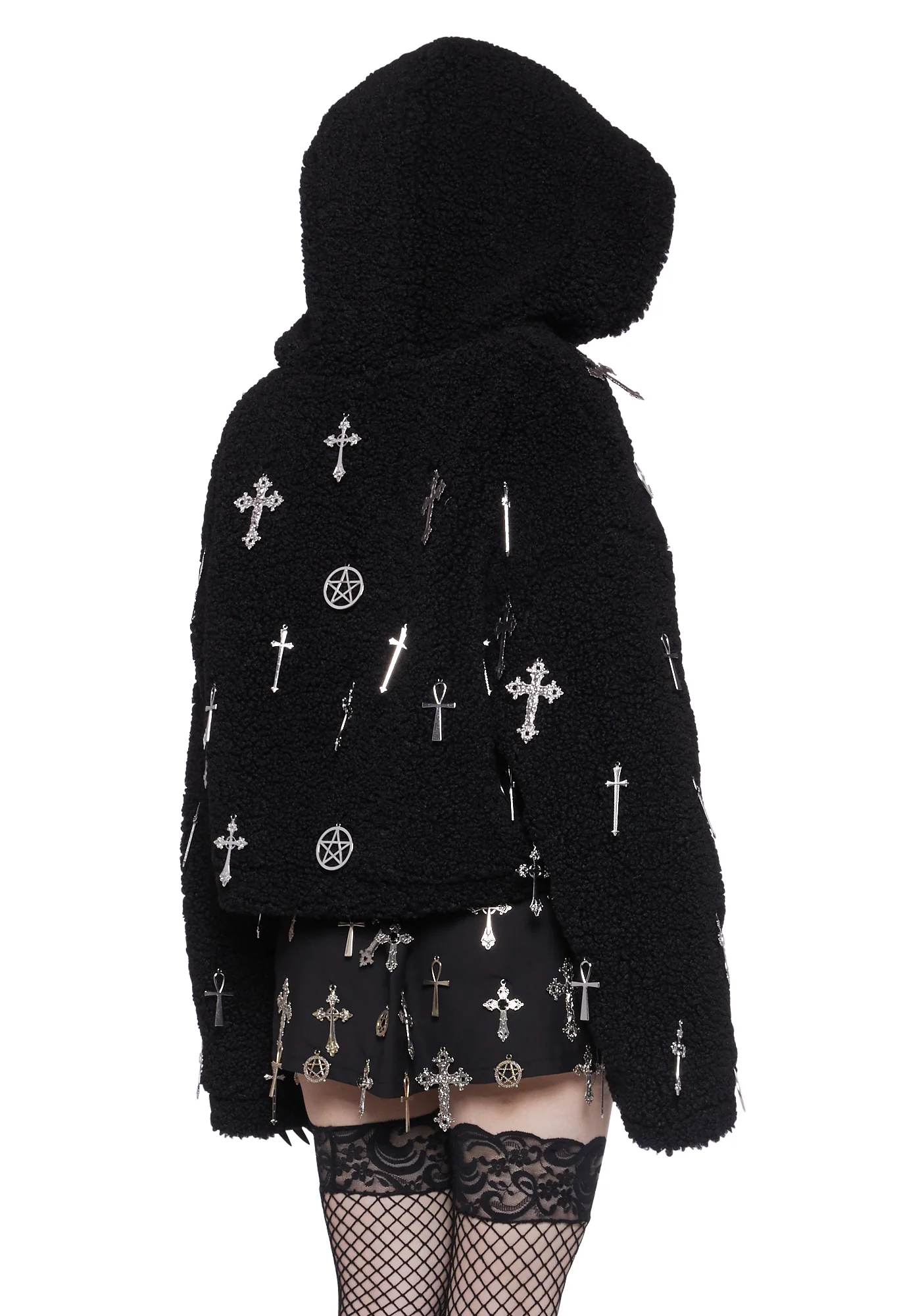 Idol Worship Hooded Sherpa Jacket - Image 4