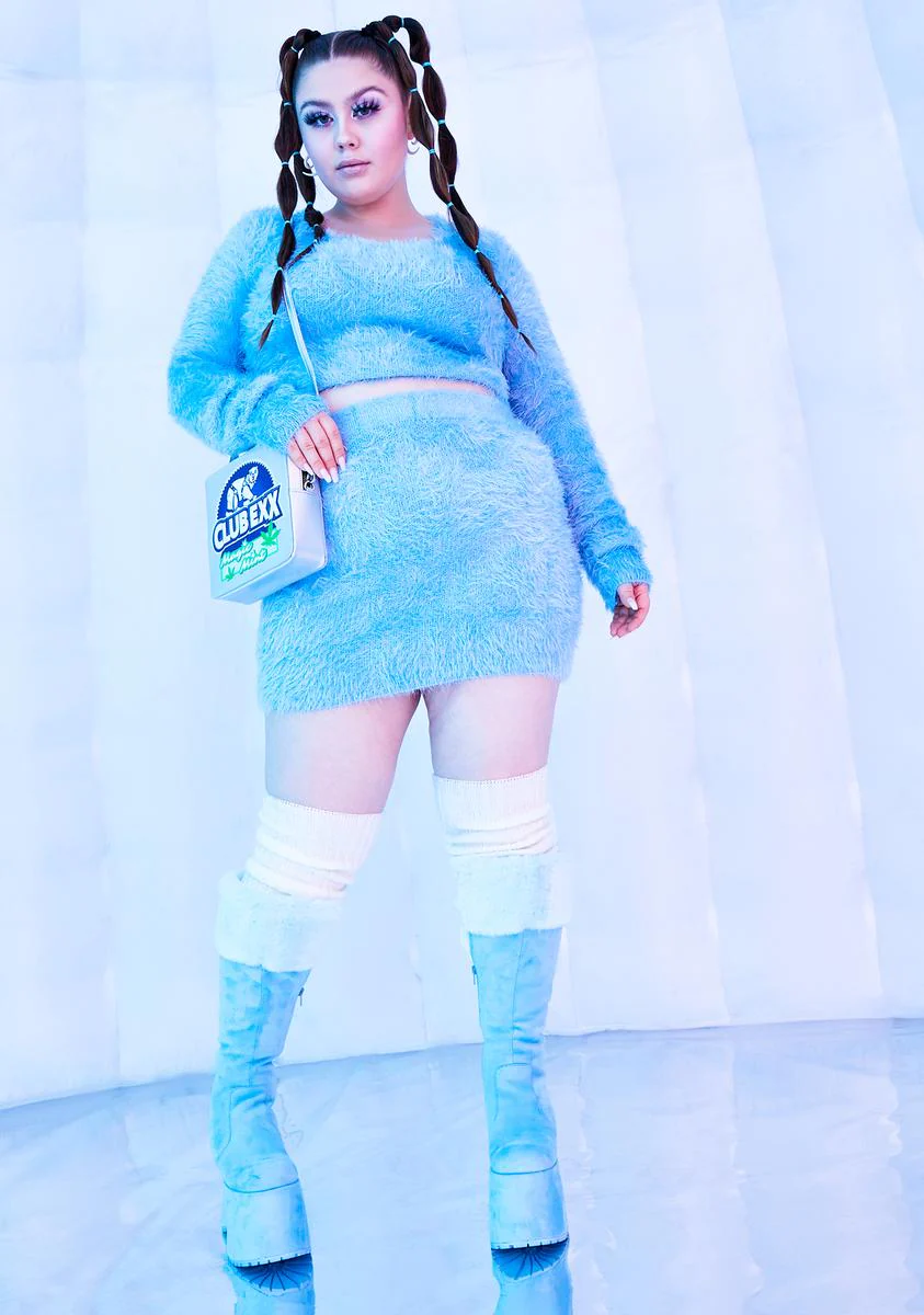 I'll Freeze U Out Fuzzy Knit Sweater - Image 3