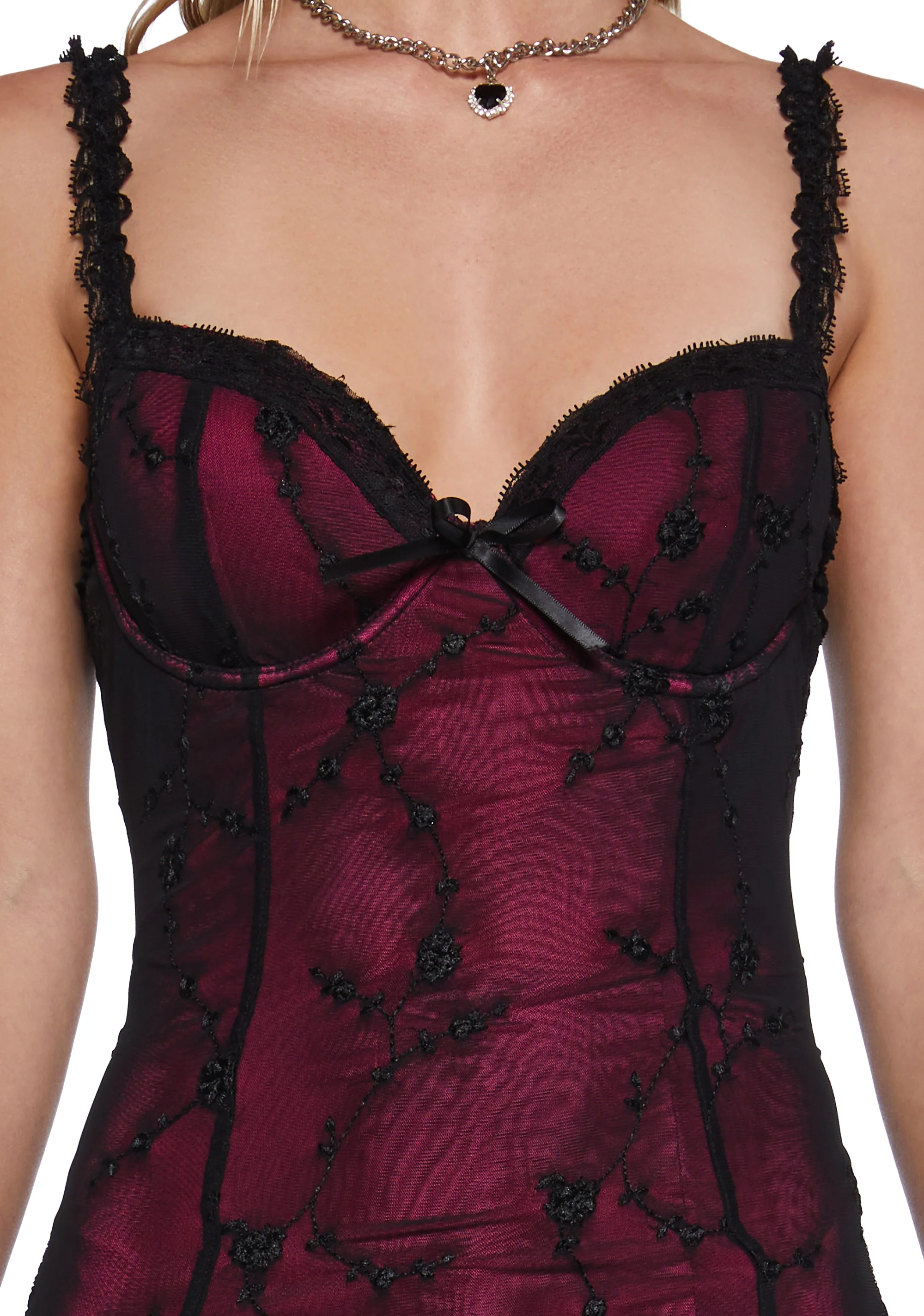 I'm Baby Mini Slip Dress - Wine - Image 5
