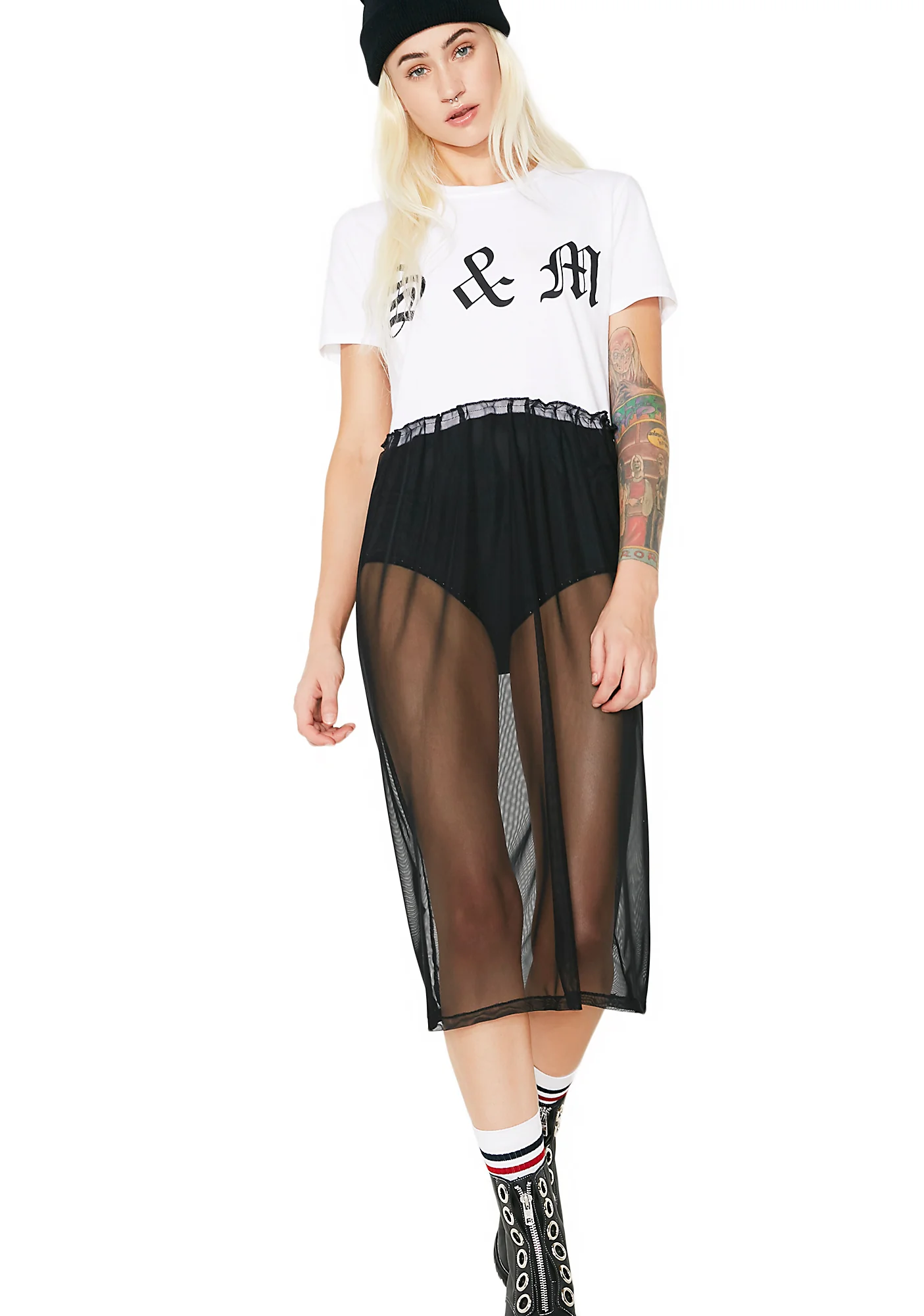 I'm No Angel Split Sheer Top - Image 2