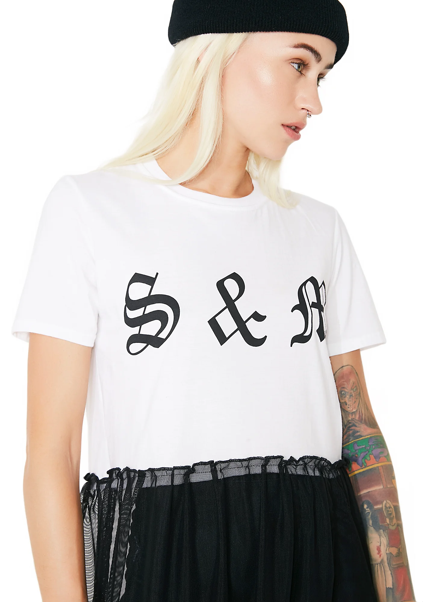 I'm No Angel Split Sheer Top - Image 3
