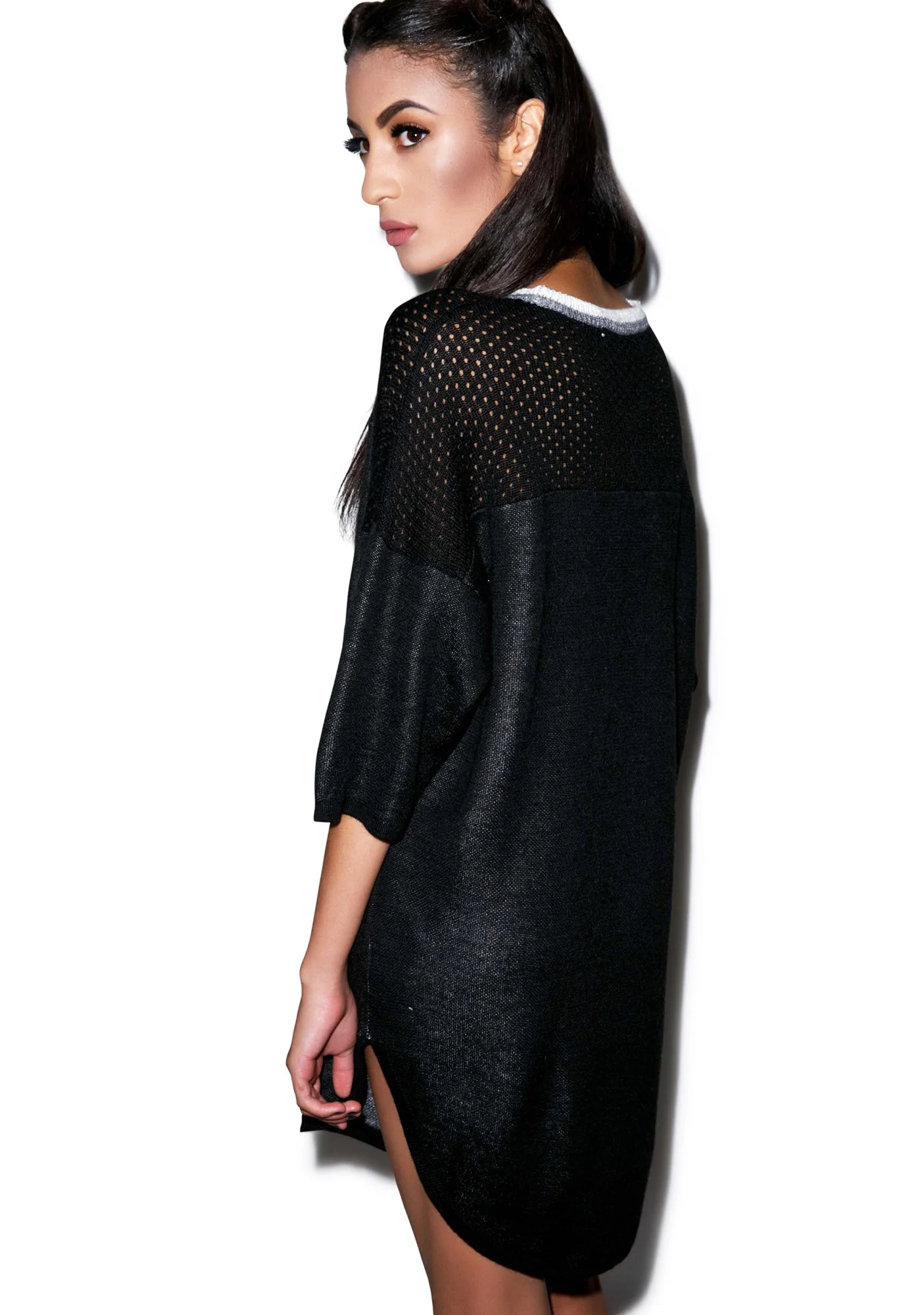 I'm Very Expensive Knit Dress - Black - Image 4