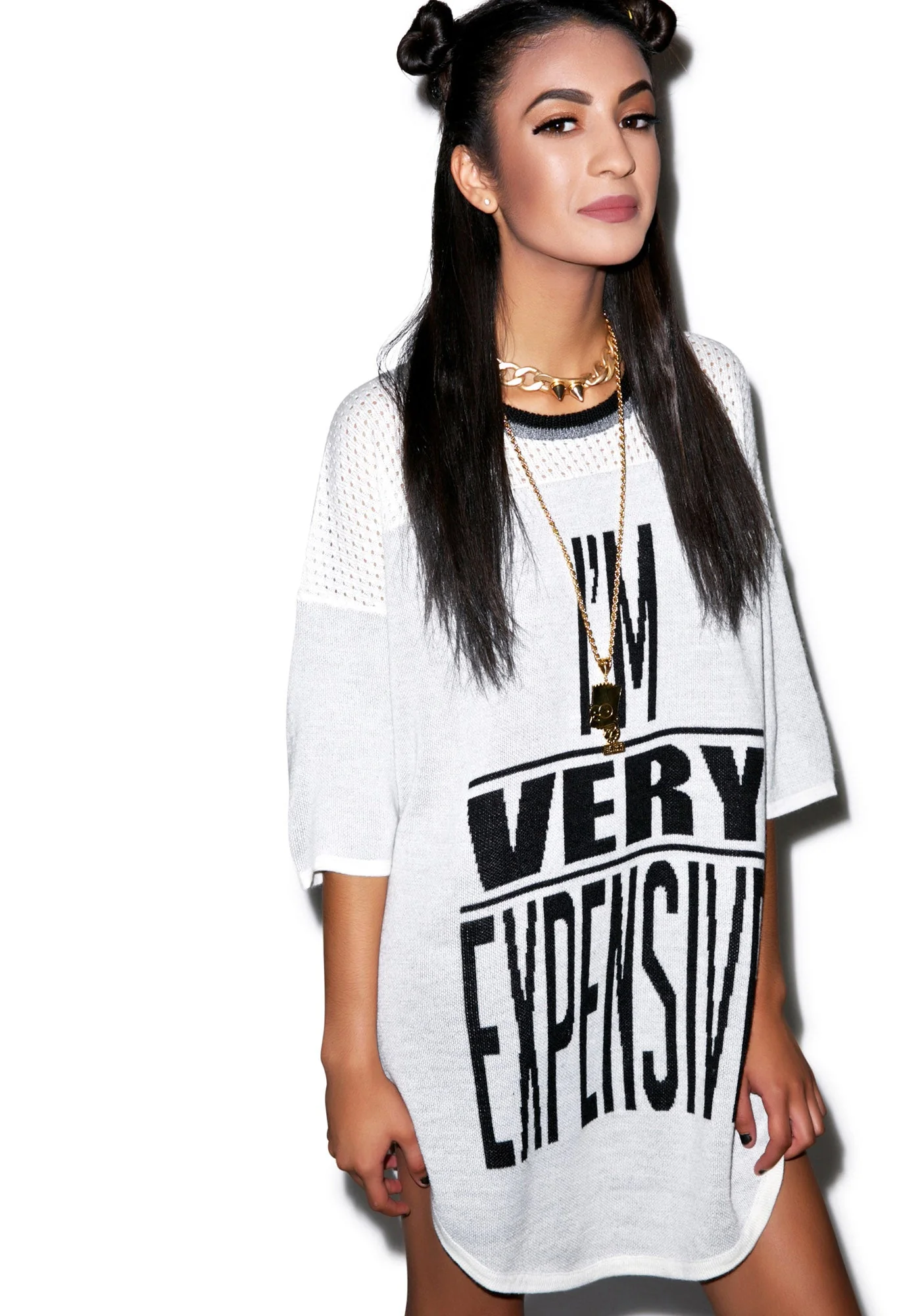I'm Very Expensive Knit Dress - Black - Image 7