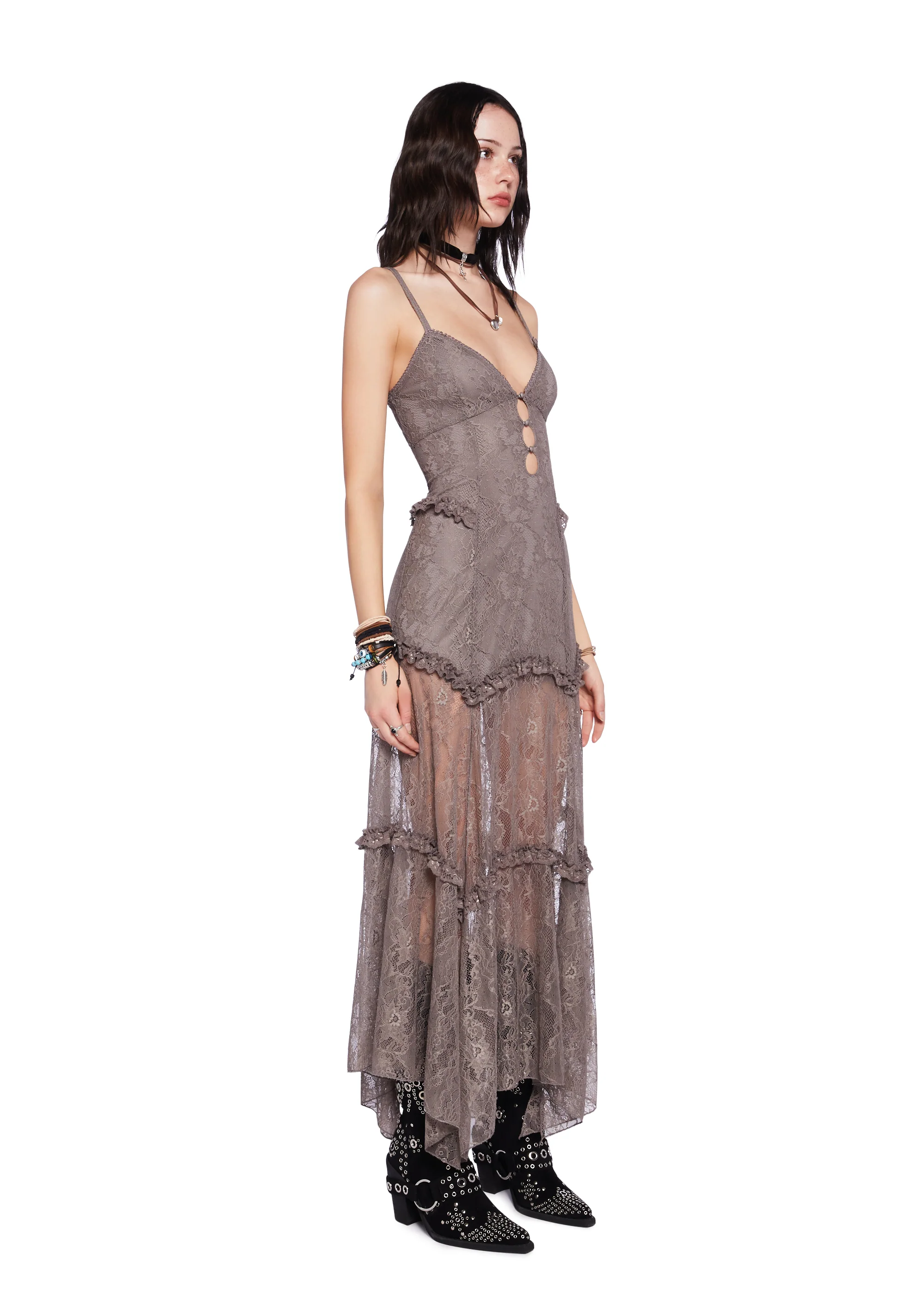 Imagined West Maxi Dress - Brown - Image 3