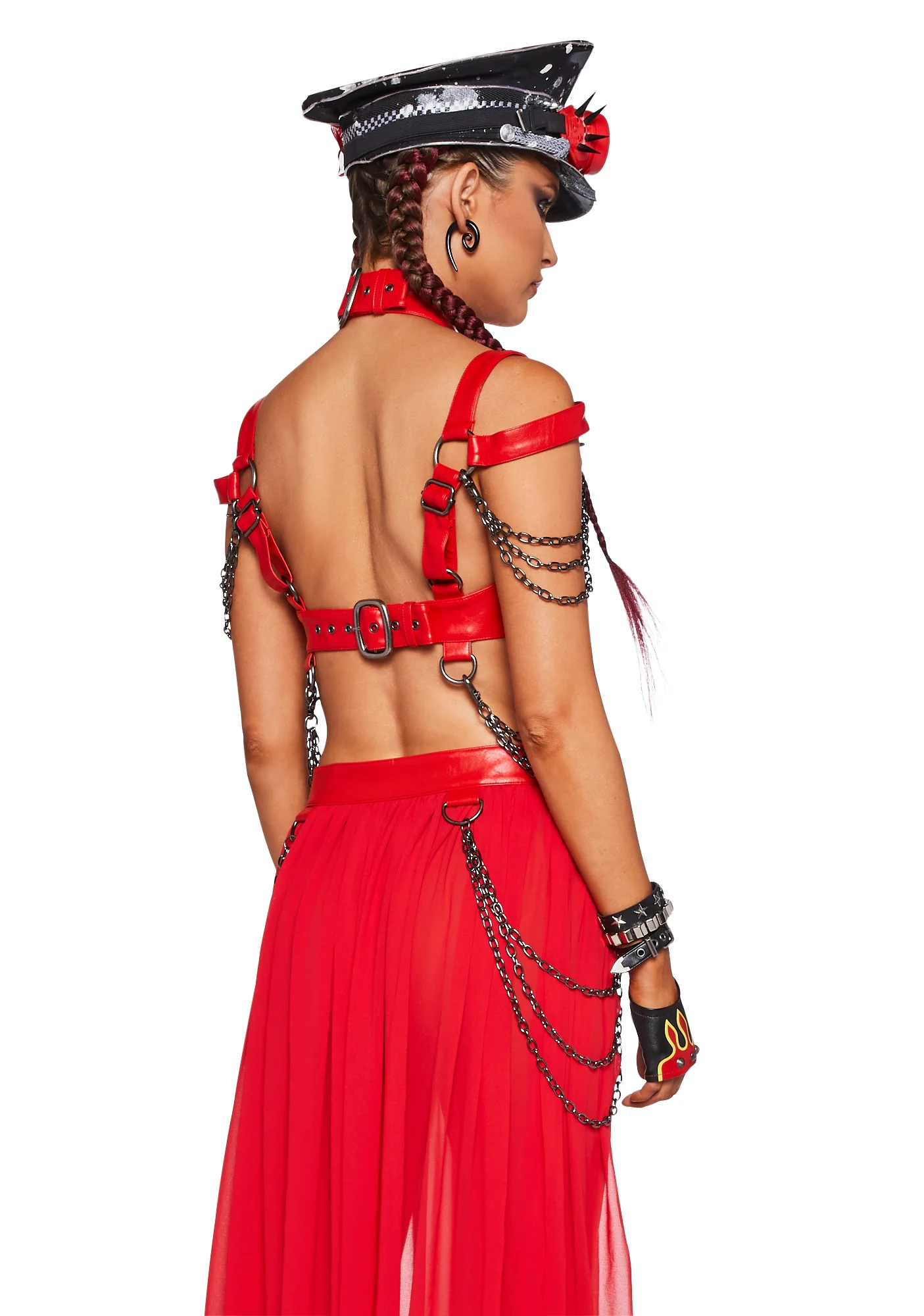 Immersed In Magic Harness Top - Red - Image 4
