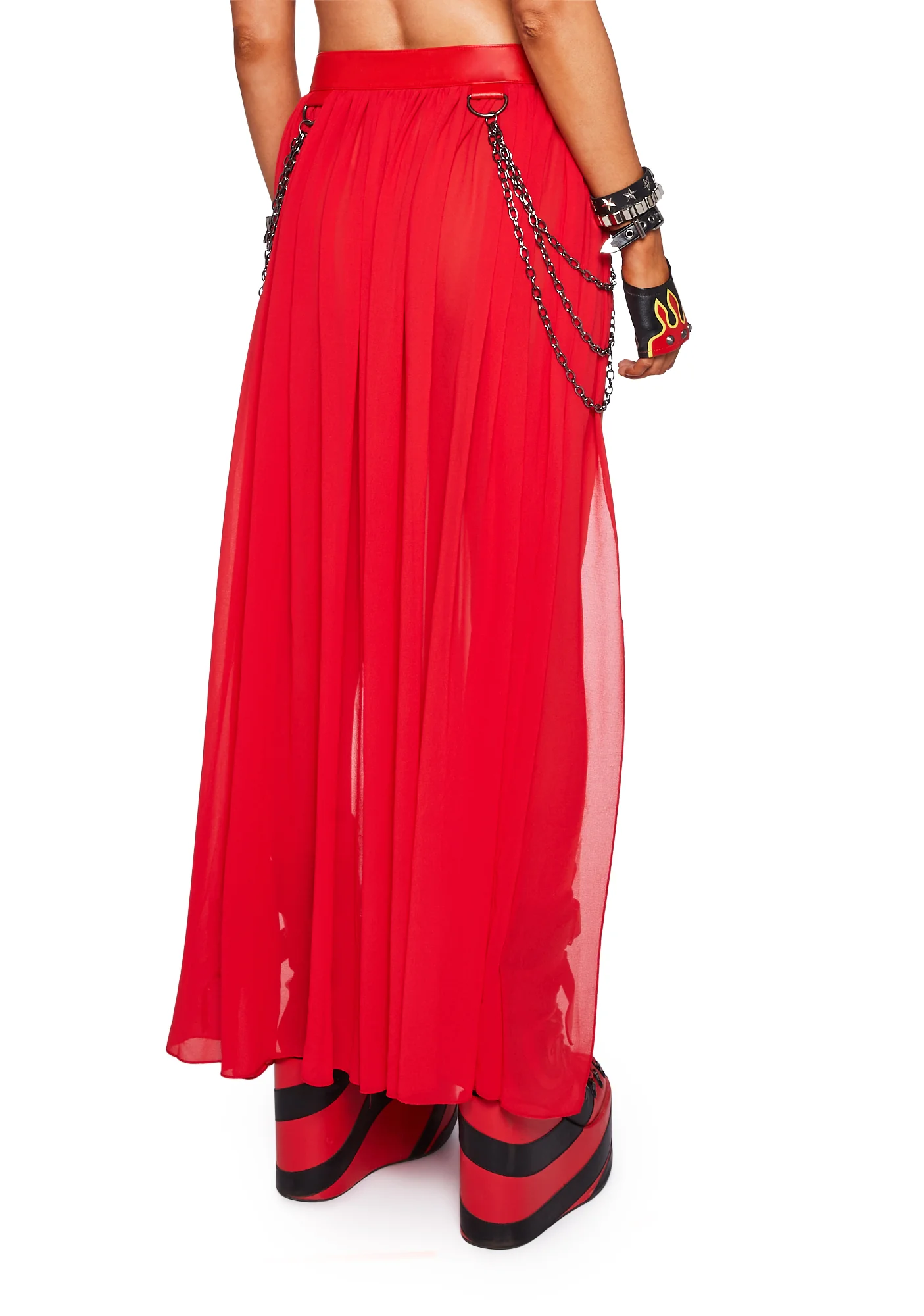 Immersed In Magic Maxi Skirt - Red - Image 4