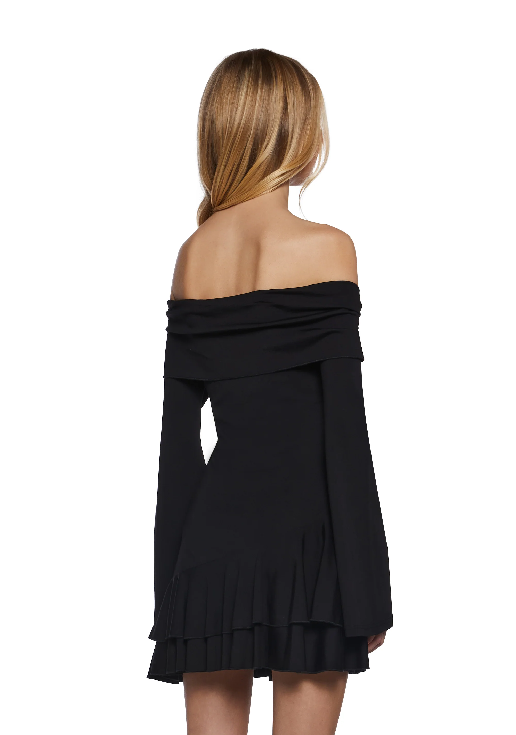In Her Element Off The Shoulder Dress - Black - Image 4