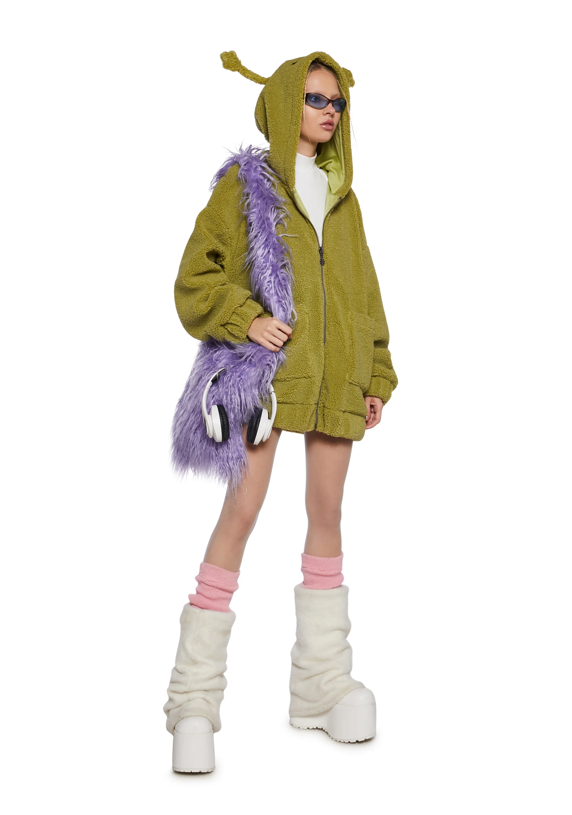 In Your Orbit Hooded Sherpa Jacket - Image 6