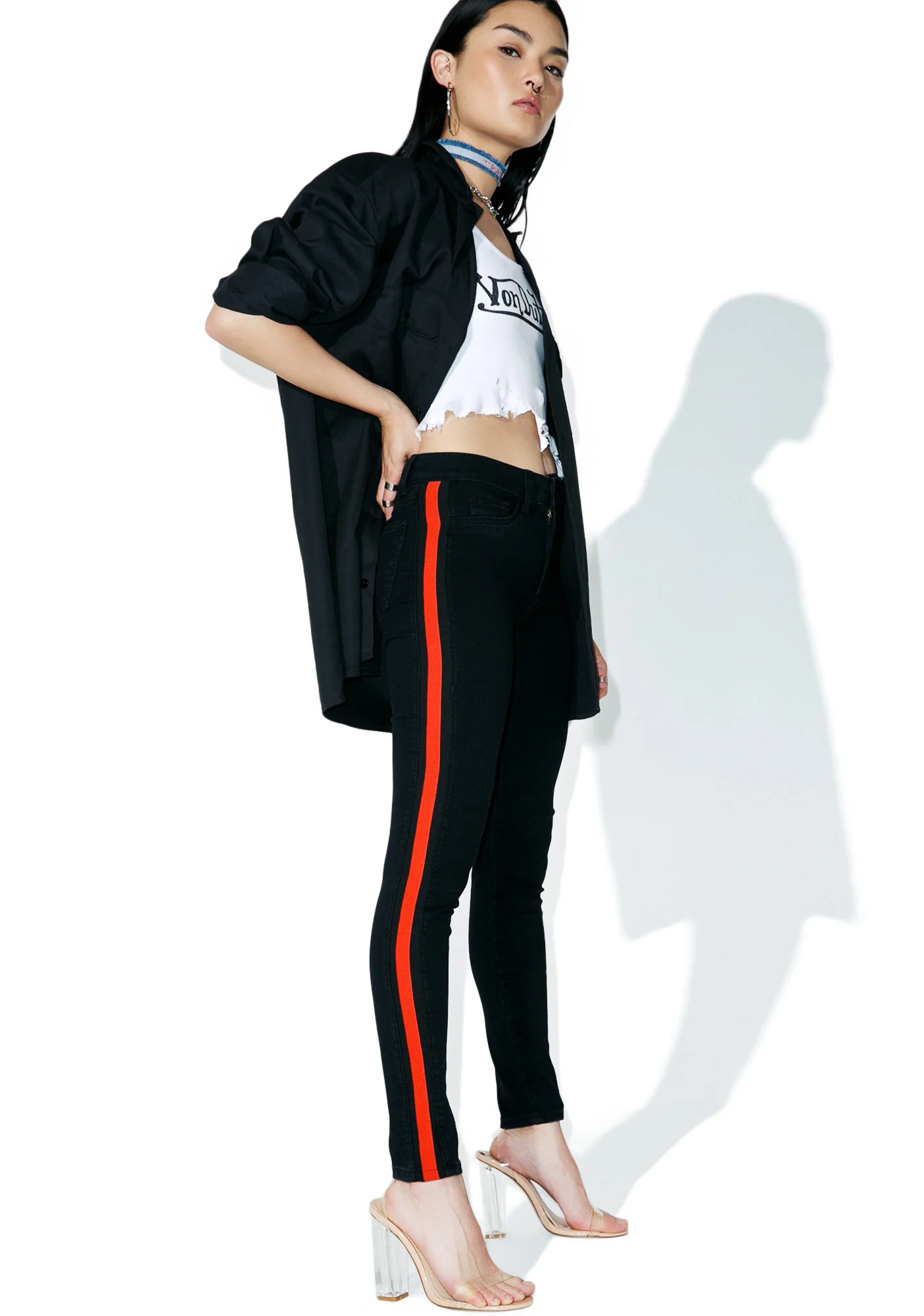 Indigo Mattie High Waist Tuxedo Skinny Jeans - Image 2