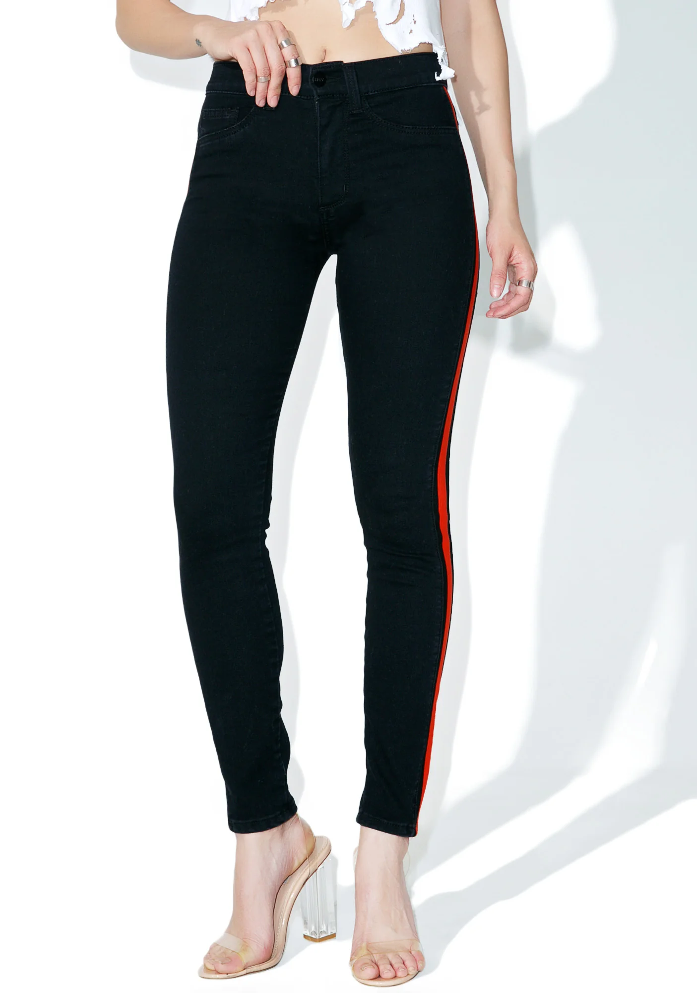 Indigo Mattie High Waist Tuxedo Skinny Jeans - Image 3