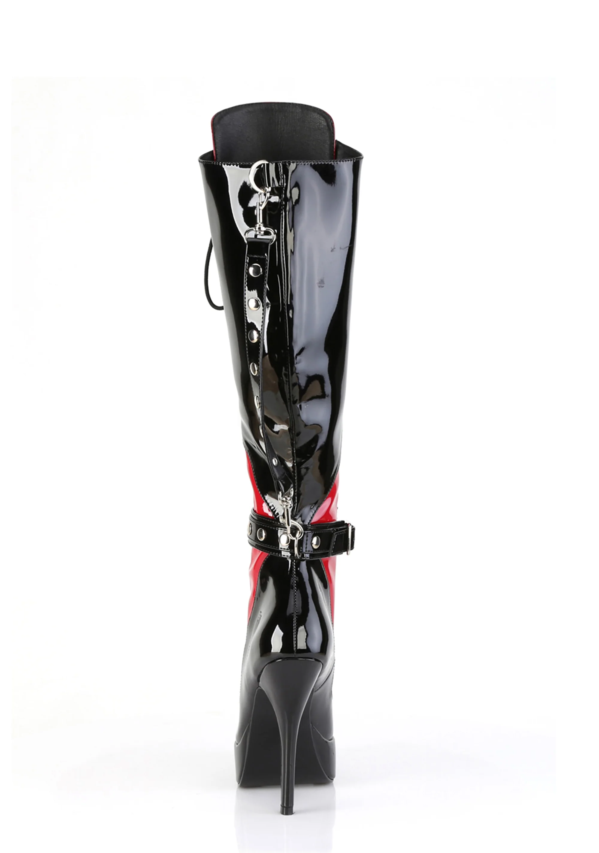Indulge-2028 Platform Knee High Boots-Black-Red - Image 4