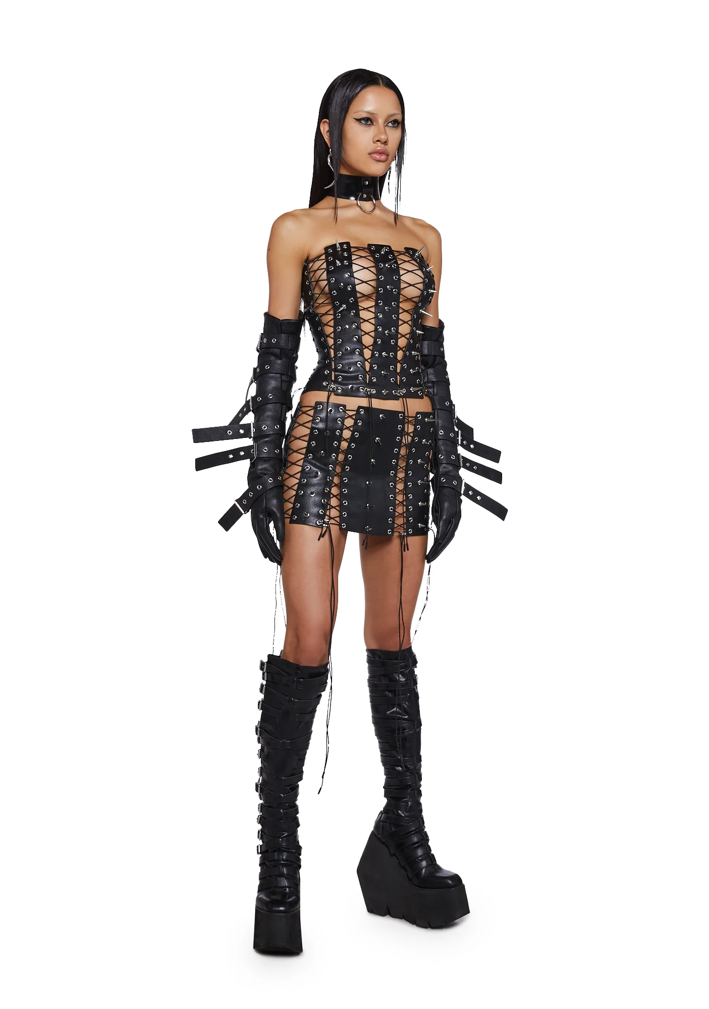 Inferno Lace-Up Mini Skirt - Image 2