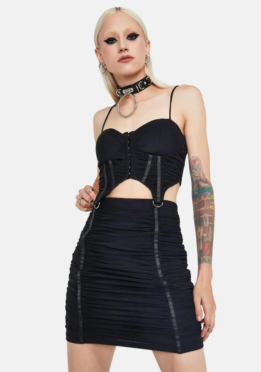 Infinite Vibes Ruched Mini Skirt - Image 2