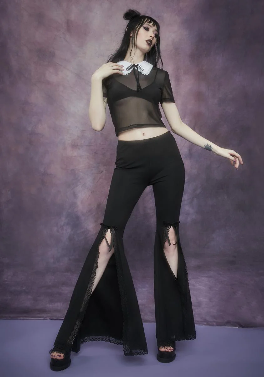 Initiation Into Darkness Front Split Bell Bottoms - Image 2