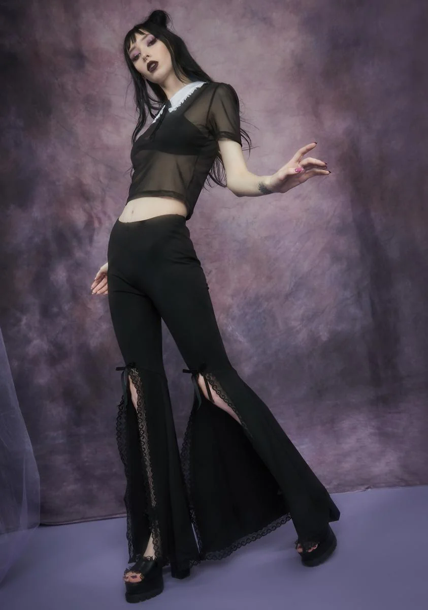 Initiation Into Darkness Front Split Bell Bottoms - Image 3