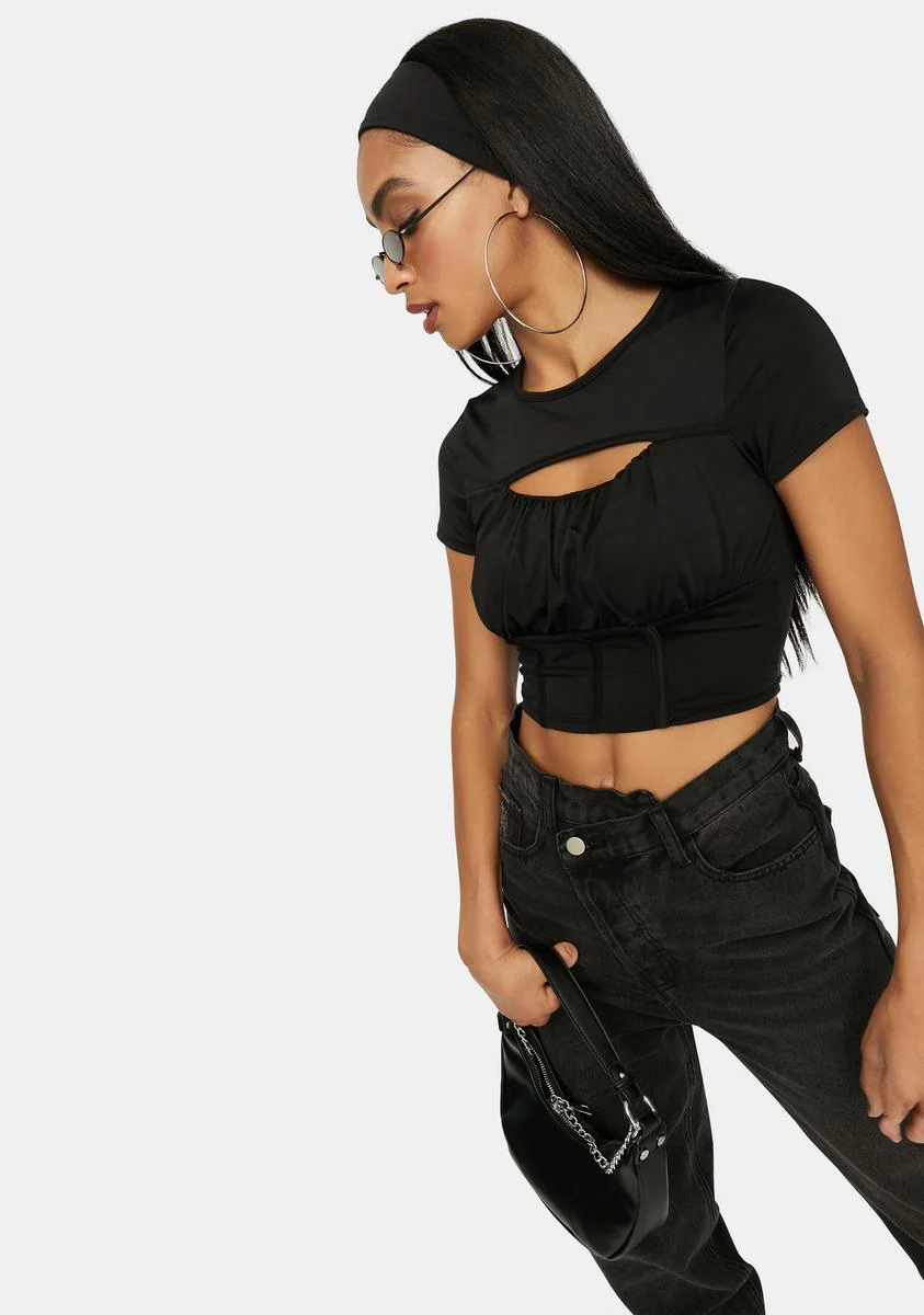 Ink Call Ya Later Corset Bra Crop Top - Image 2