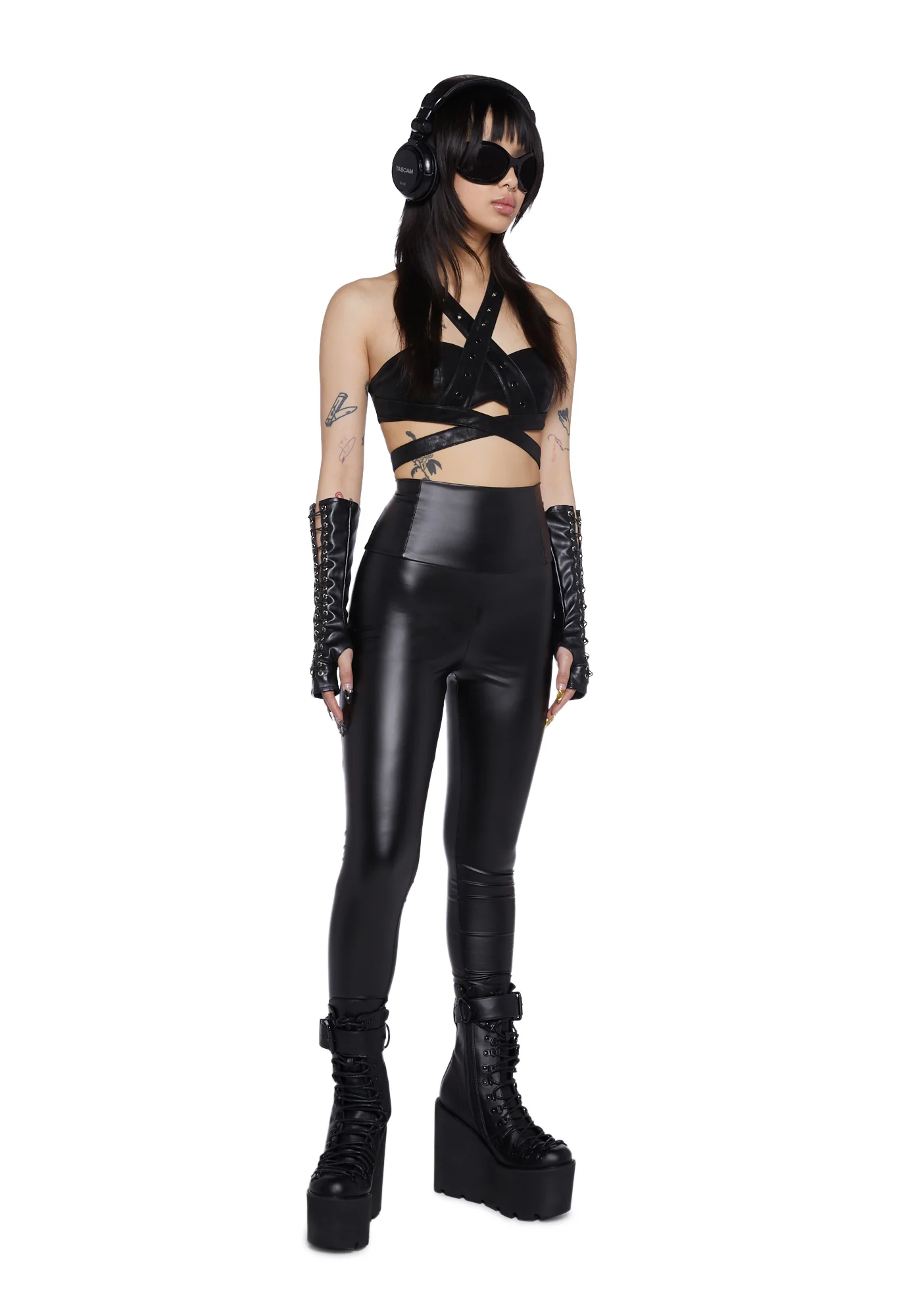 Inner Chaos Vegan Leather Leggings - Image 2