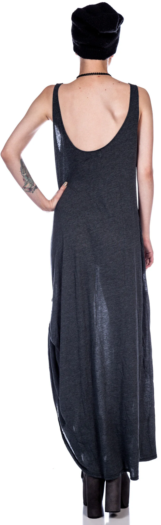 Inside Out Grunge Maxi Dress - Black - Image 6