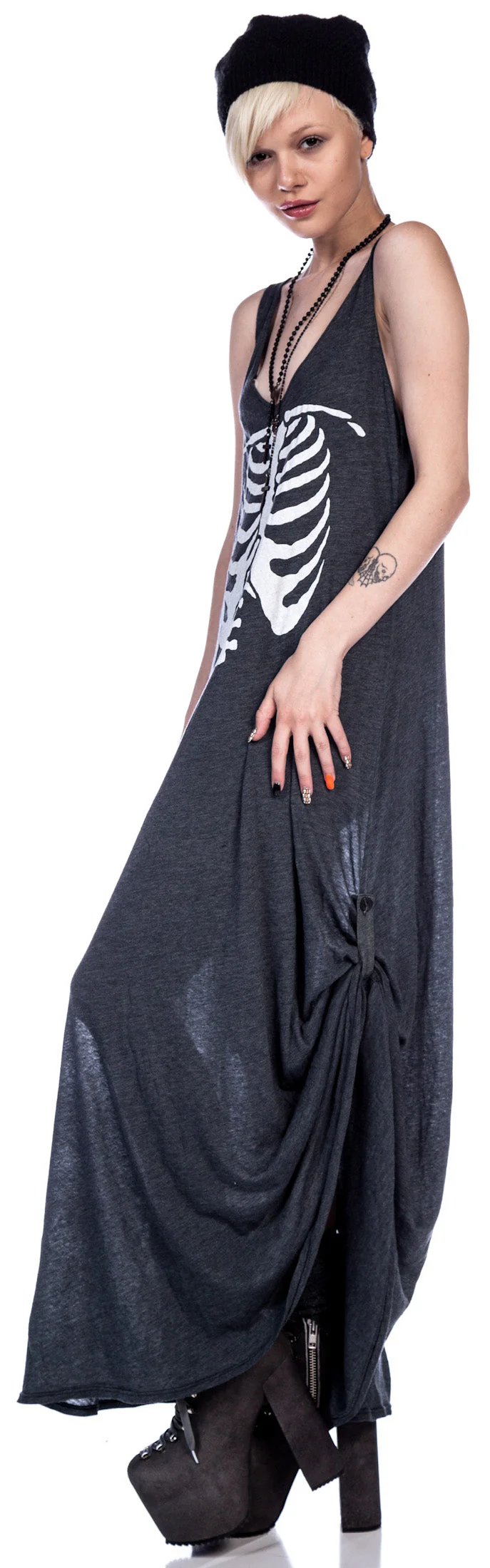 Inside Out Grunge Maxi Dress - Black - Image 7