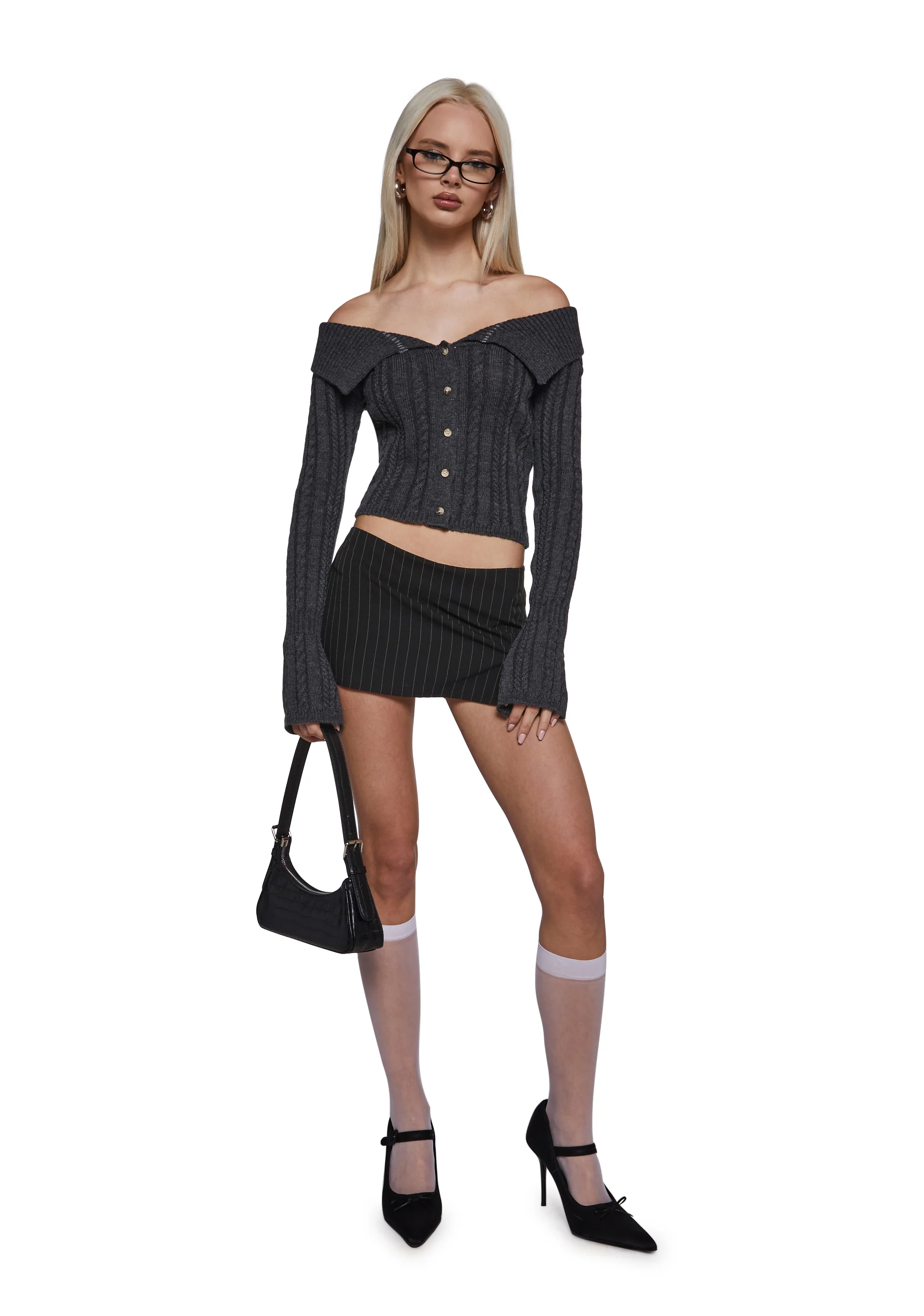 Sweet Face Off The Shoulder Cardigan - Image 2