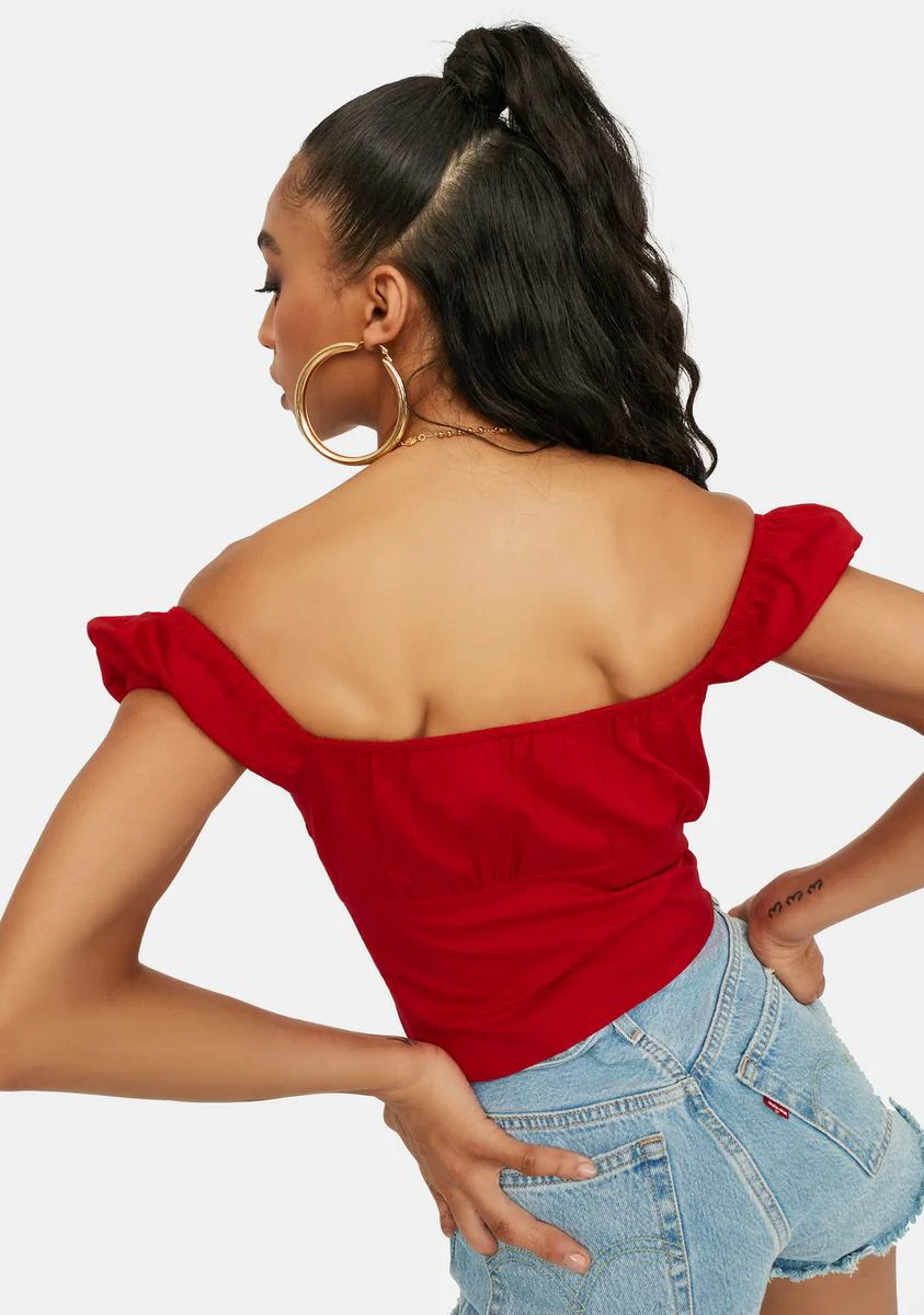 Irresistible Love Short Sleeve Lace Up Top - Image 4