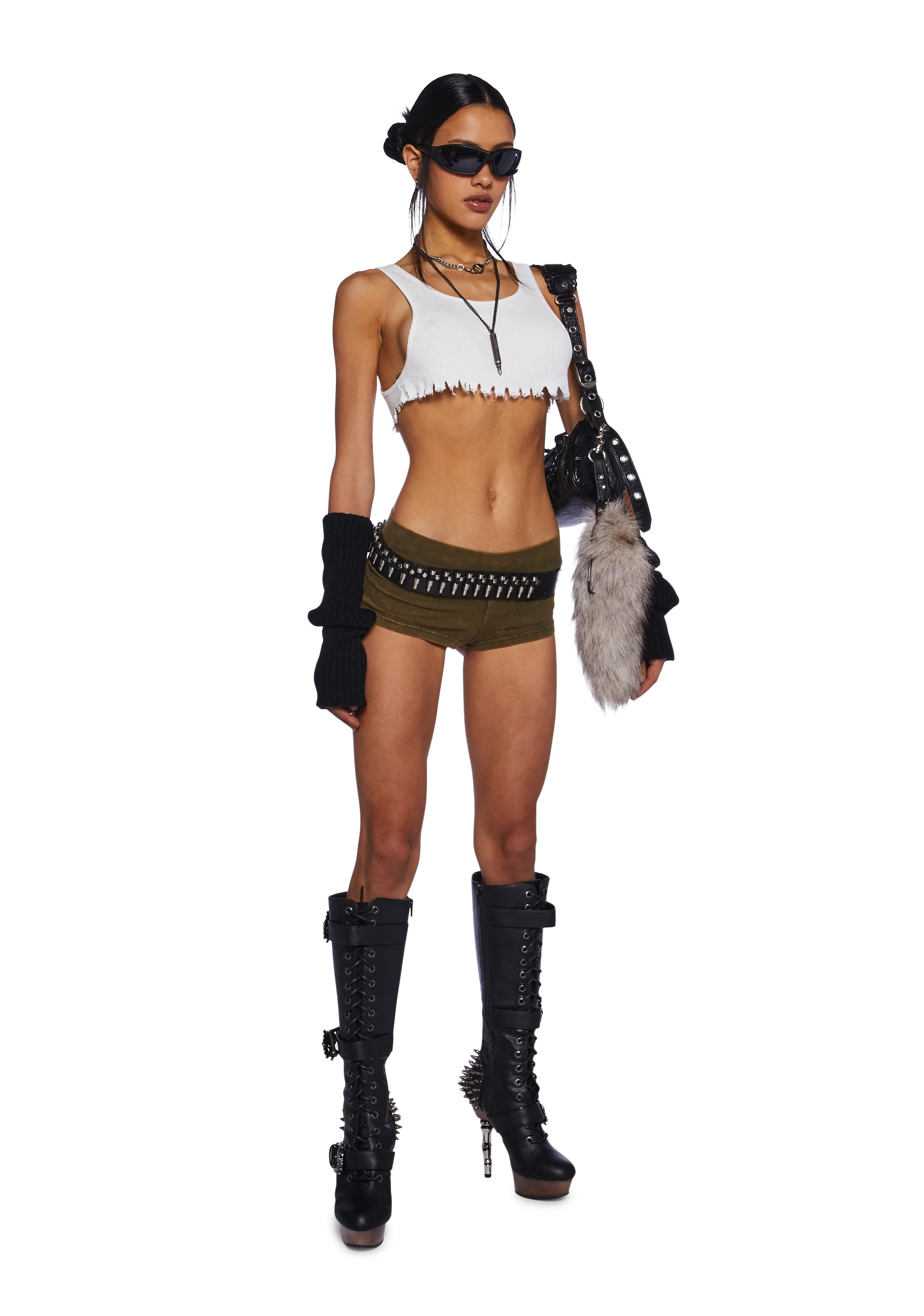 It Ain’t Me Micro Shorts - Olive - Image 3