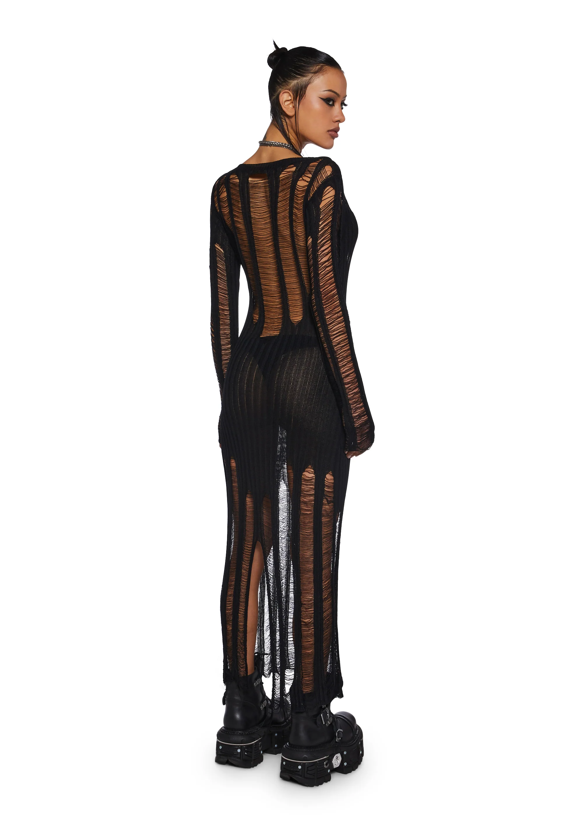 It’s Under Control Shredded Maxi Dress - Image 4