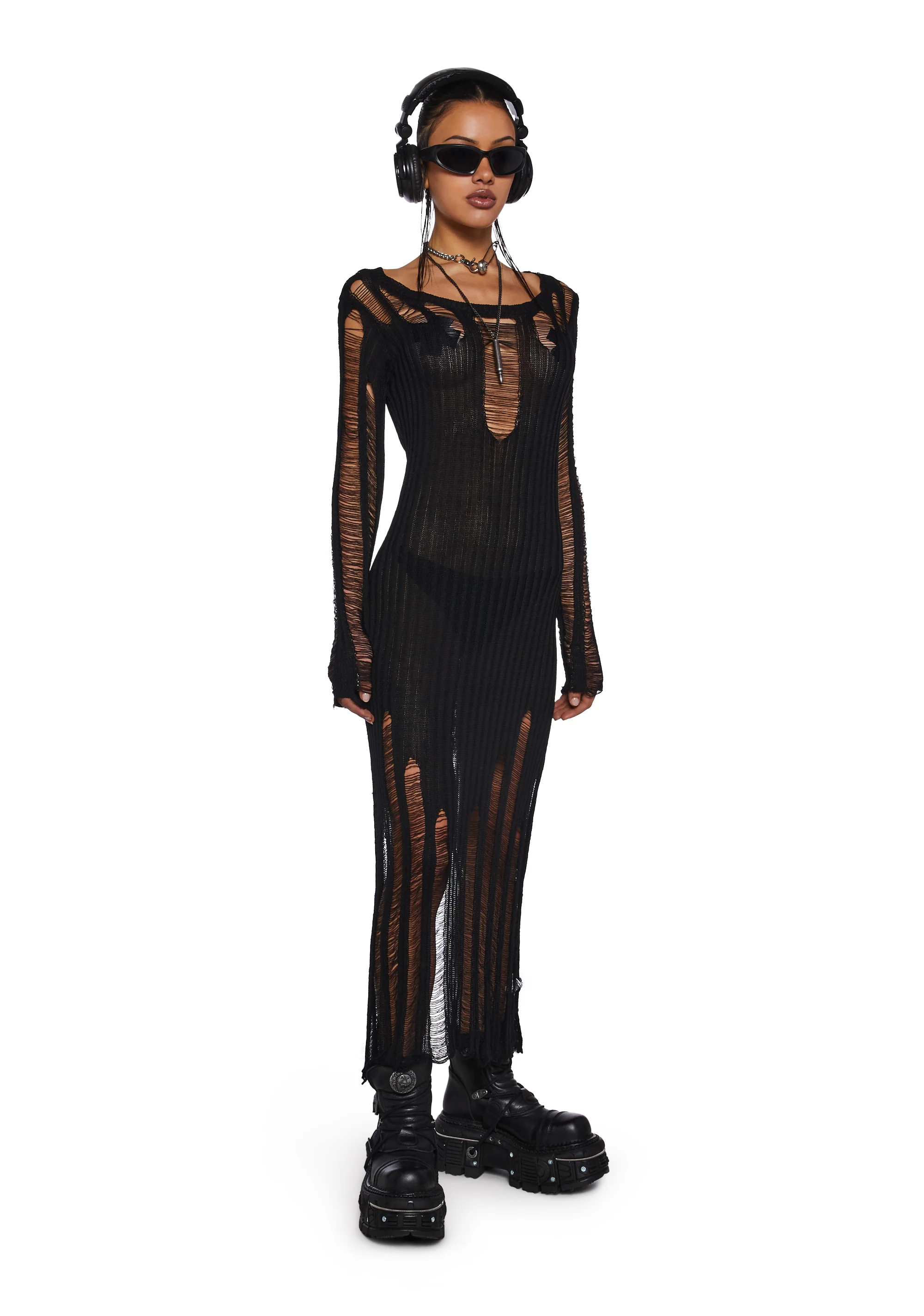 It’s Under Control Shredded Maxi Dress - Image 5