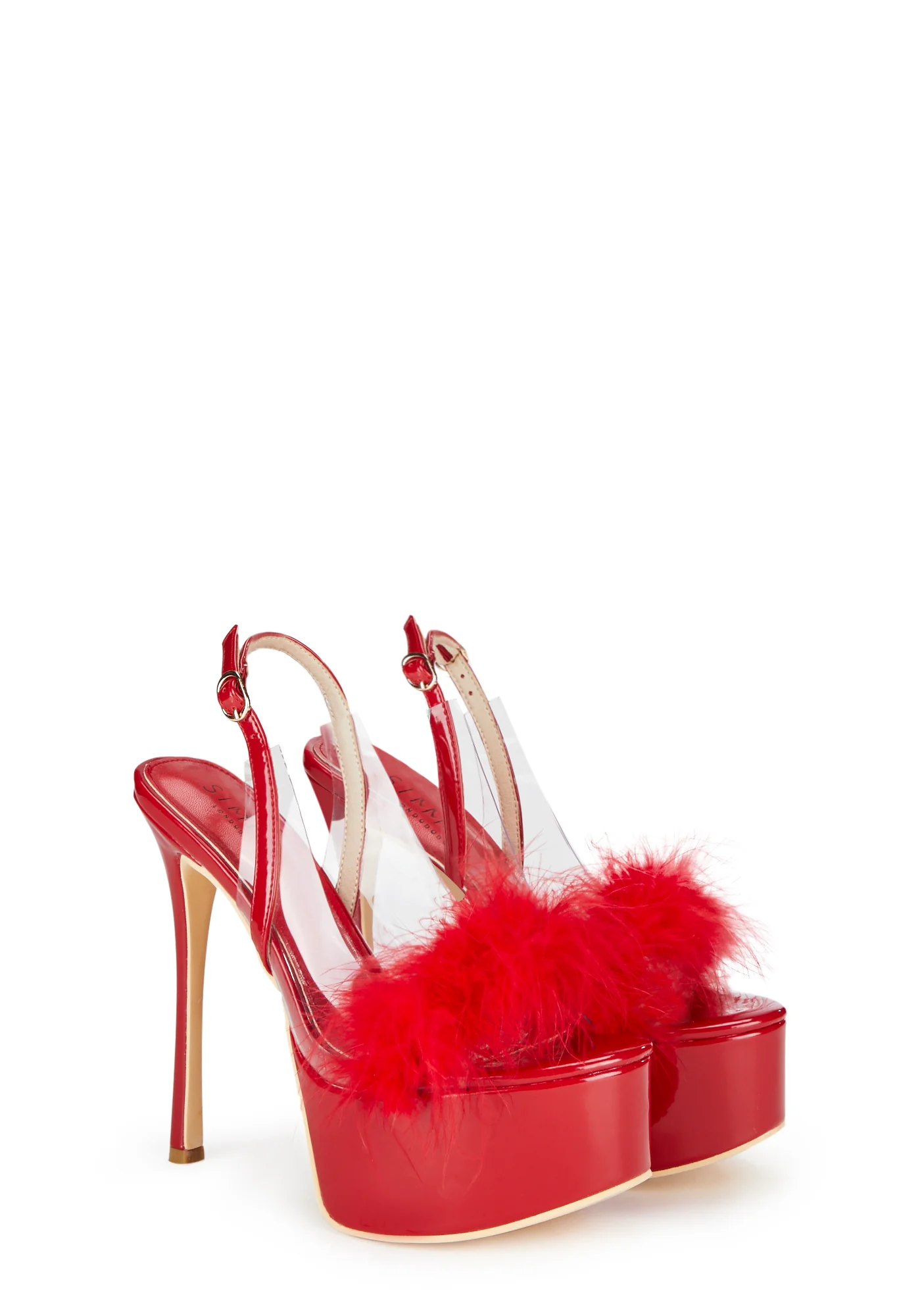 Ivette Fluffy Heels - Red - Image 3