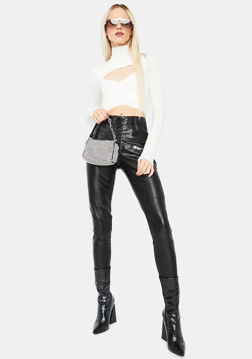 Ivory Believe Me Wrap Crop Top - Image 3