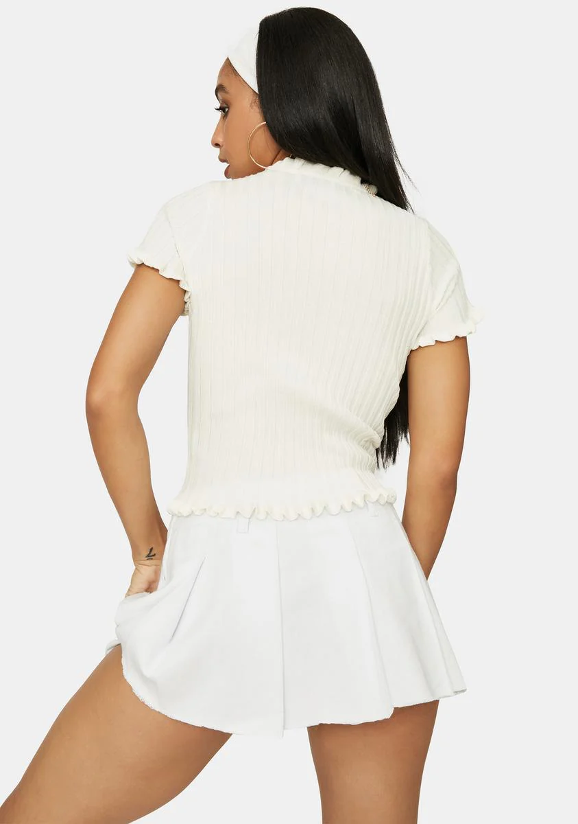 Ivory Figure It Out Ribbed Cardigan - Image 4