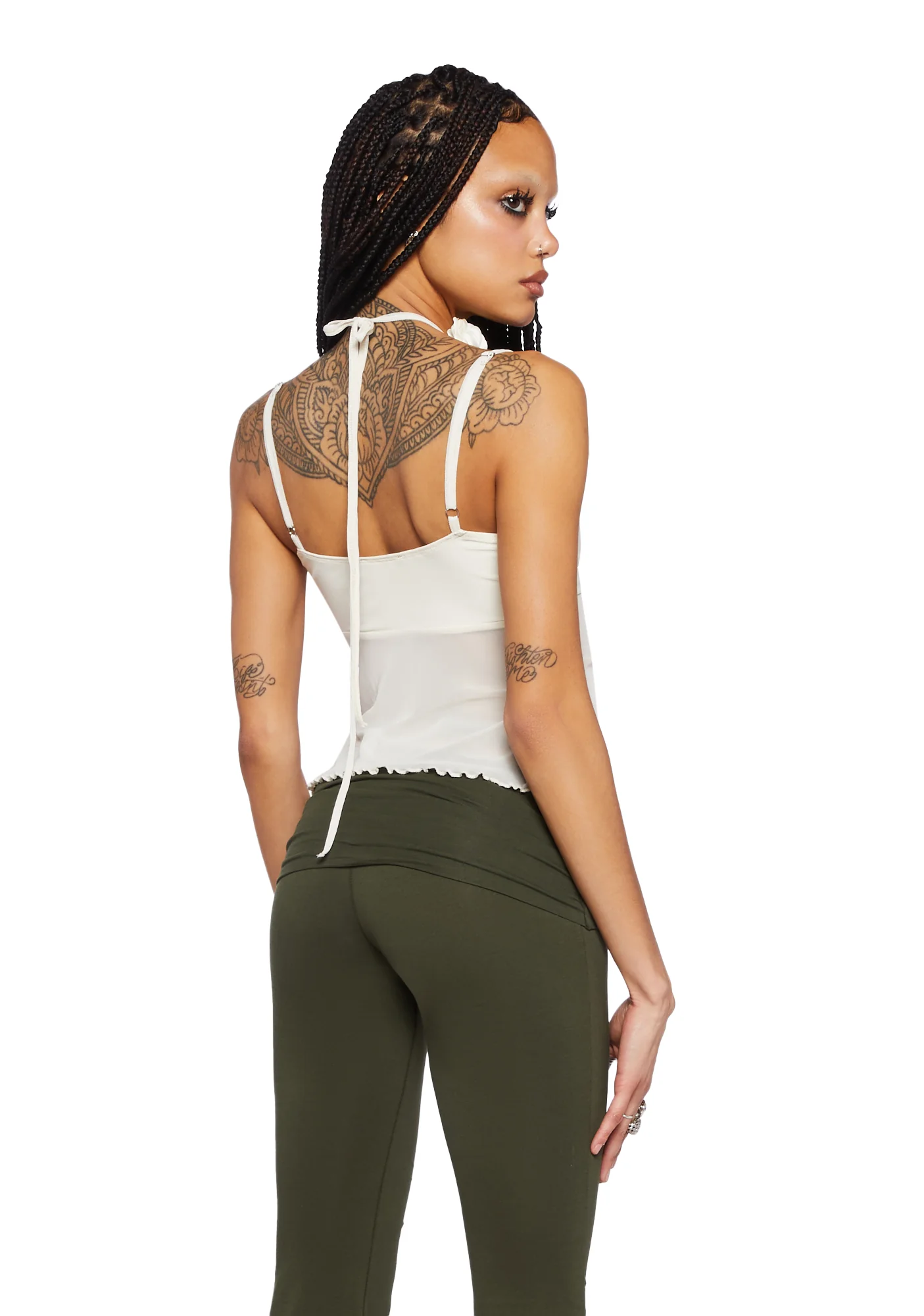 Posh Petals Halter Top- White - Image 4