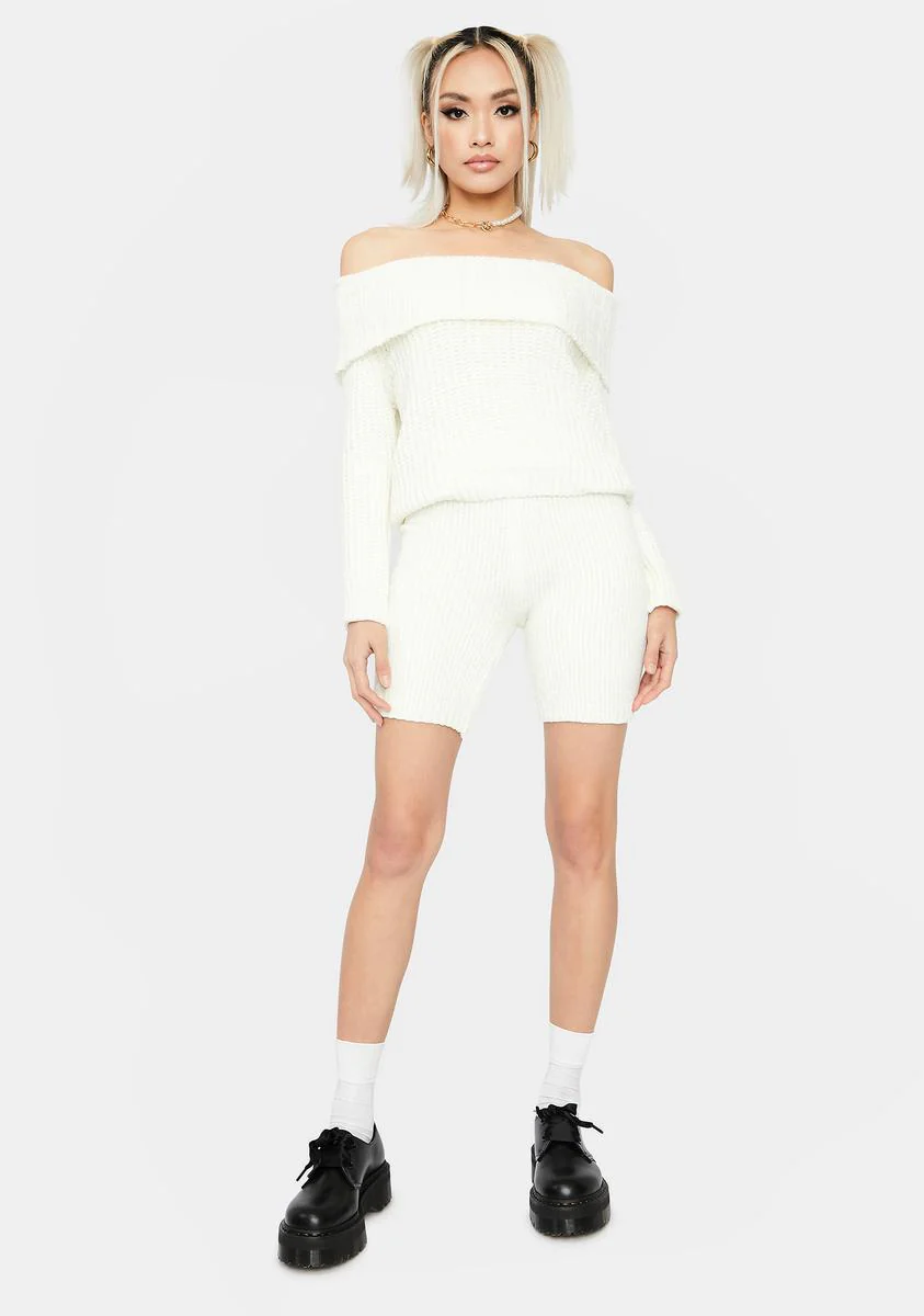 Ivory Luxe In Love Knit Biker Shorts - Image 3
