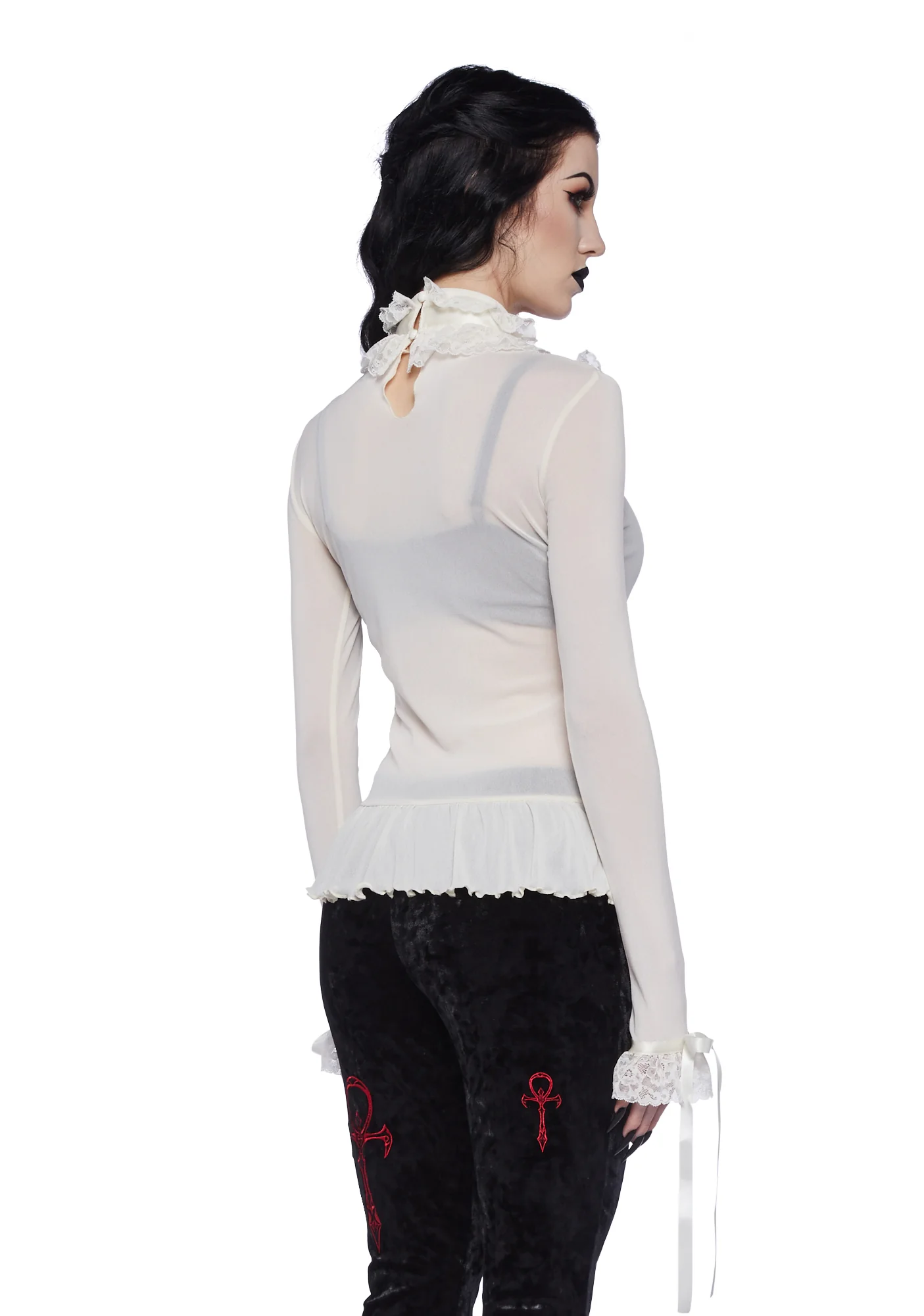 Obsession Within Long Sleeve Top - White - Image 4