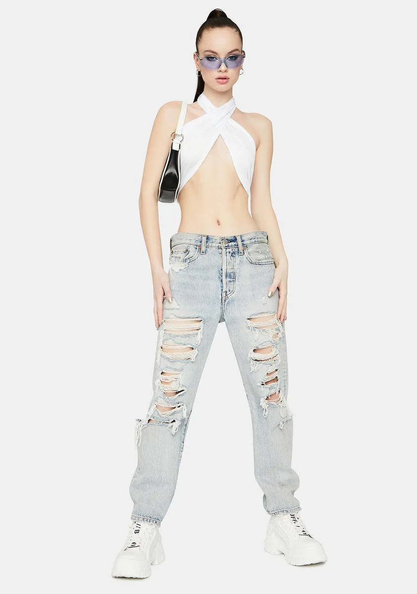 Ivory Party Starter Wrap Halter Top - Image 3