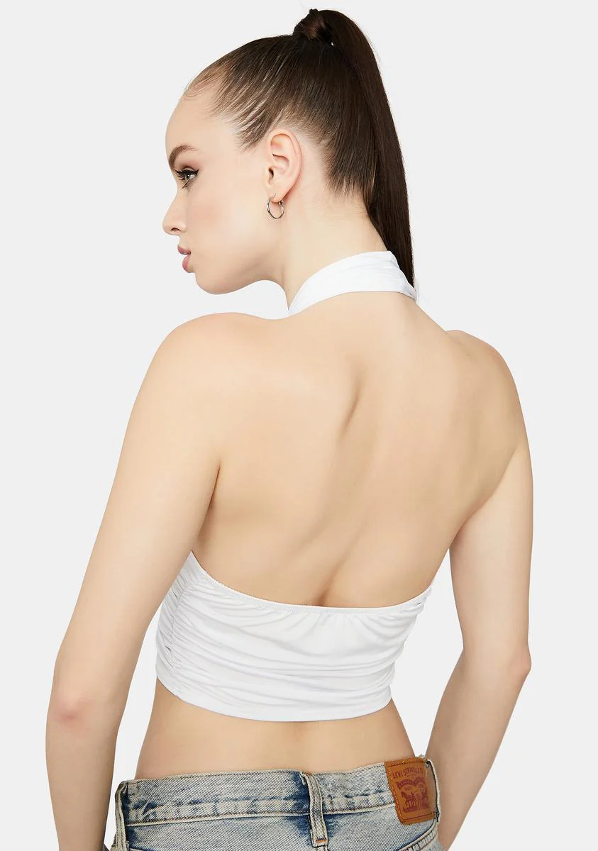 Ivory Party Starter Wrap Halter Top - Image 4