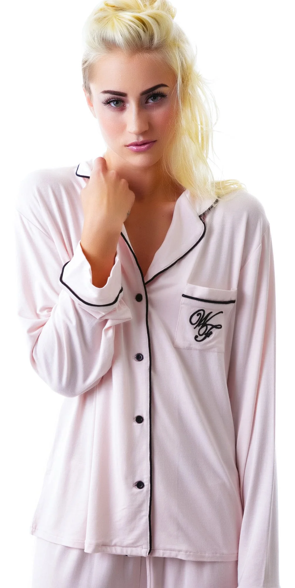 Je T'aime Classic PJ Set - Black - Image 2