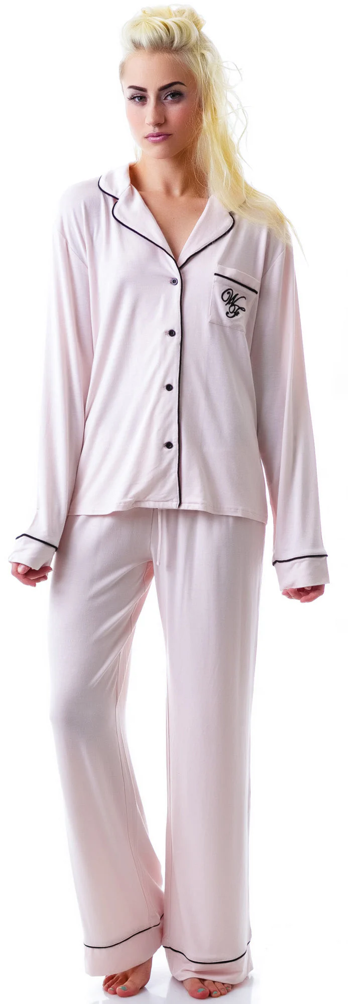 Je T'aime Classic PJ Set - Black - Image 6