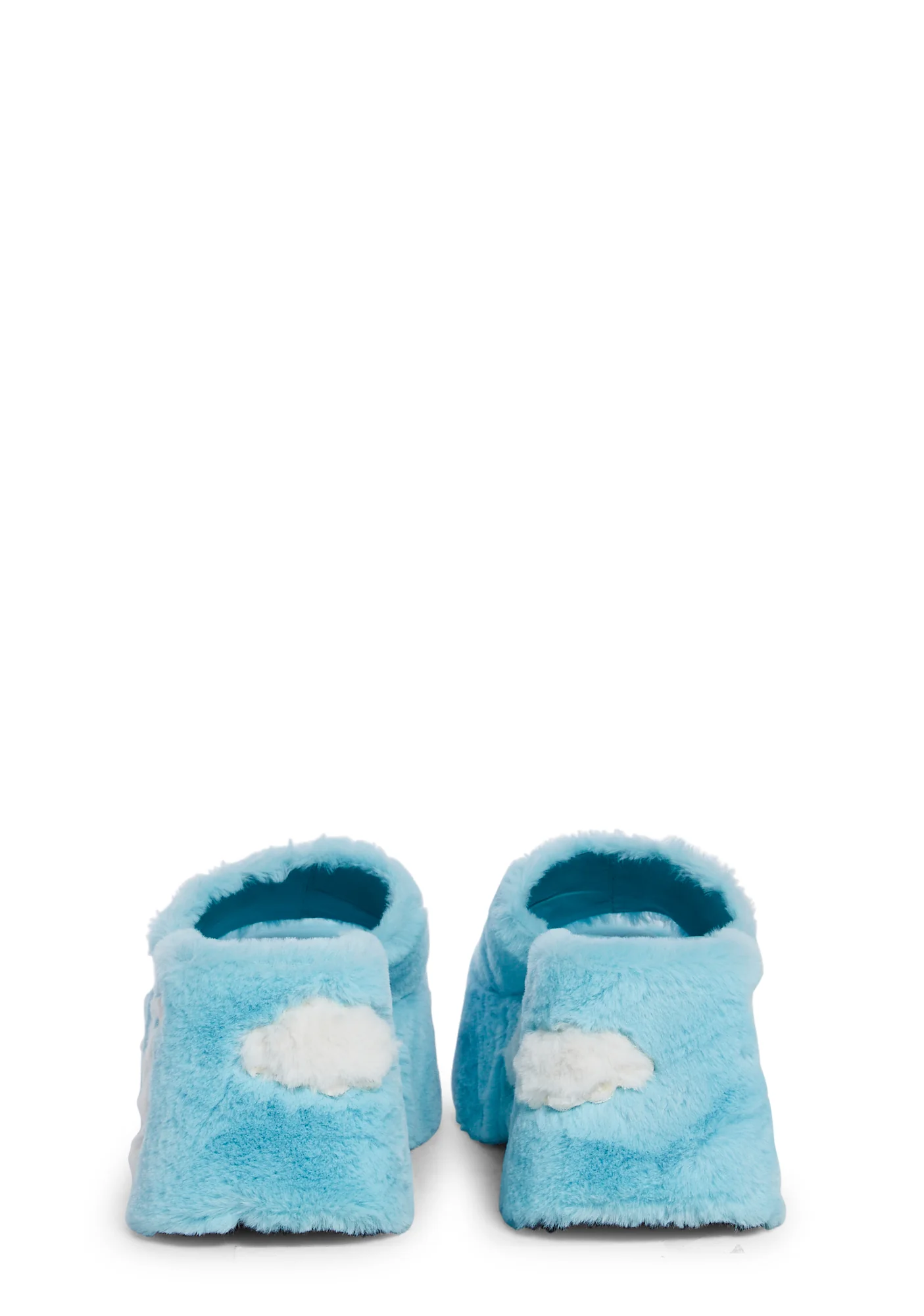 Jetset Jealousy Faux Fur Platform Sandals- Blue - Image 4
