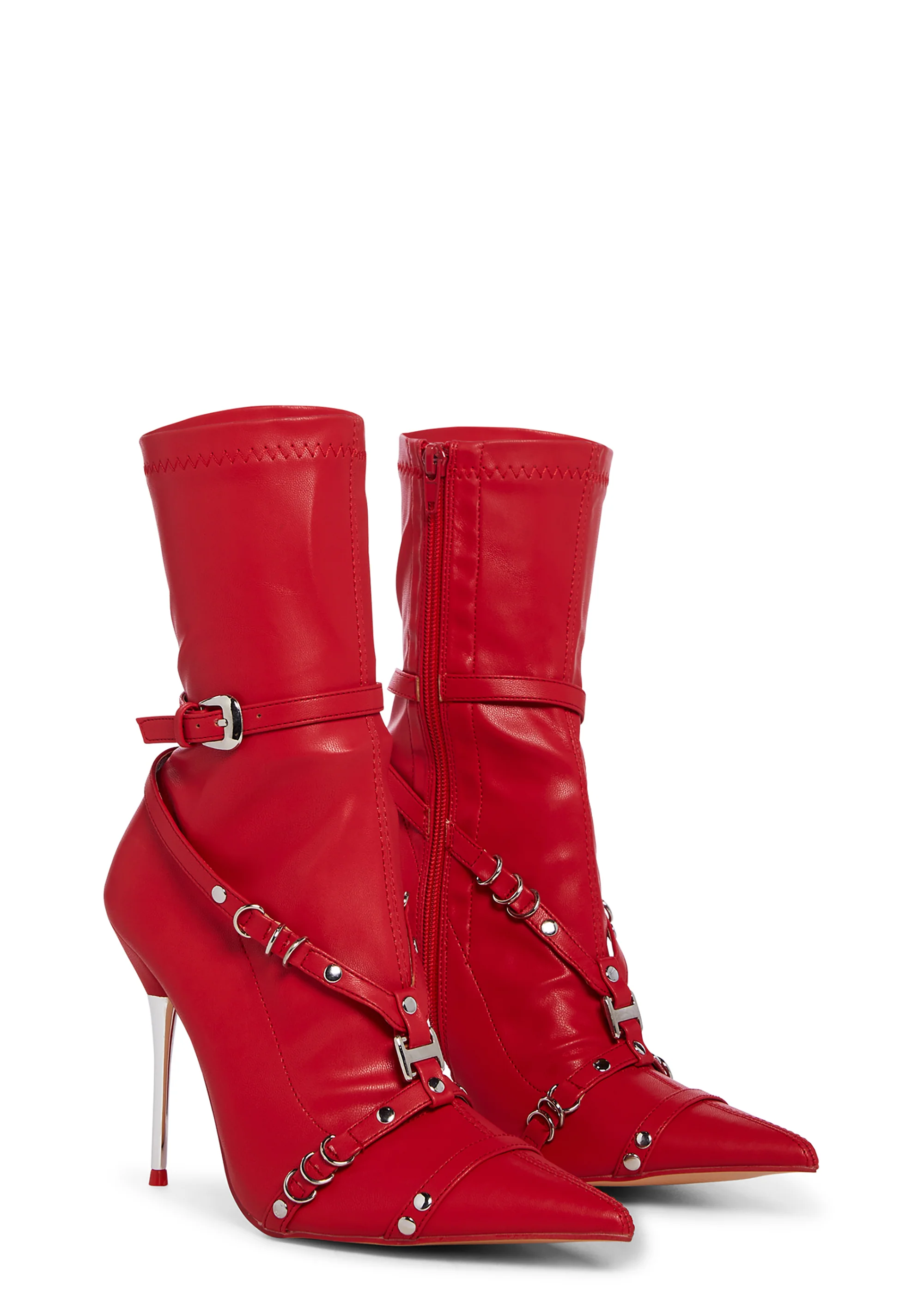 Joyride Strappy Ankle Boots - Red - Image 3