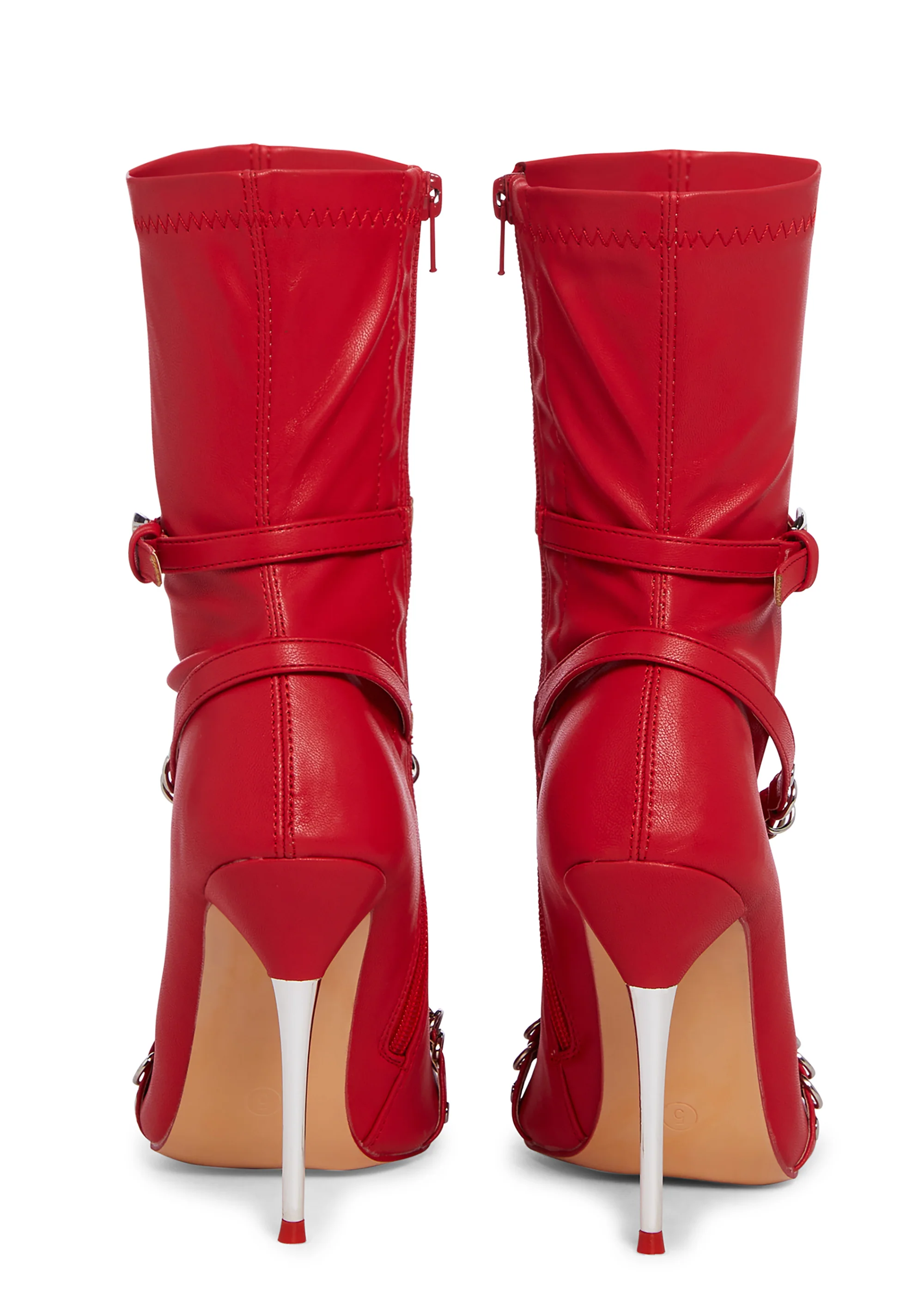 Joyride Strappy Ankle Boots - Red - Image 4