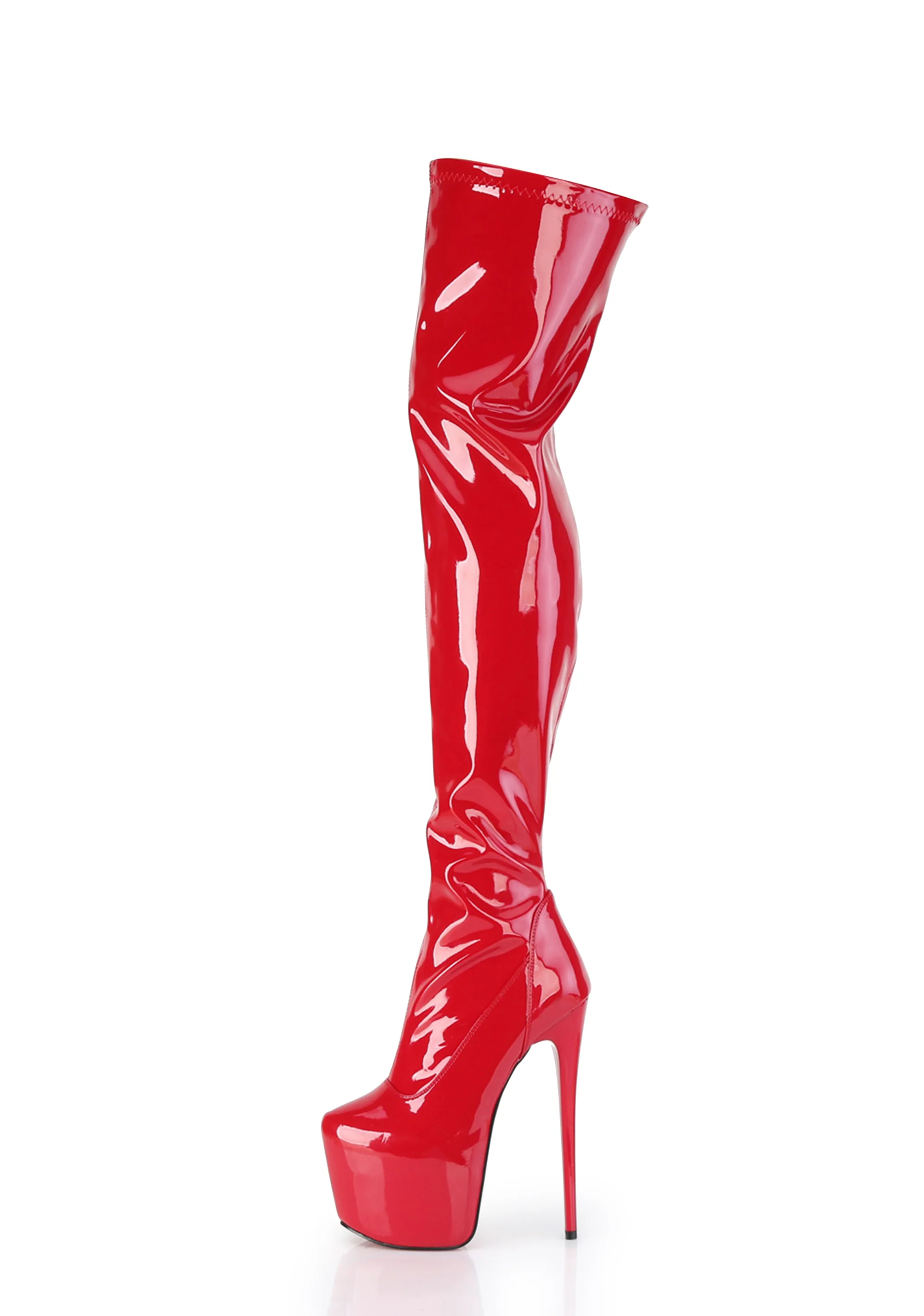 Jubilant-3000 Platform Thigh High Boots-Red - Image 2
